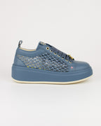 Sneaker in pelle e rafia