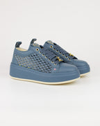 Sneaker in pelle e rafia
