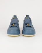 Sneaker in pelle e rafia