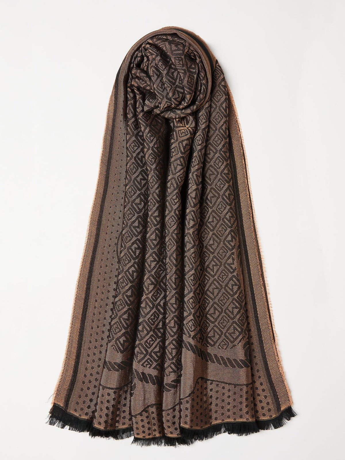 Stola jacquard con motivo monogram Mlaodissea