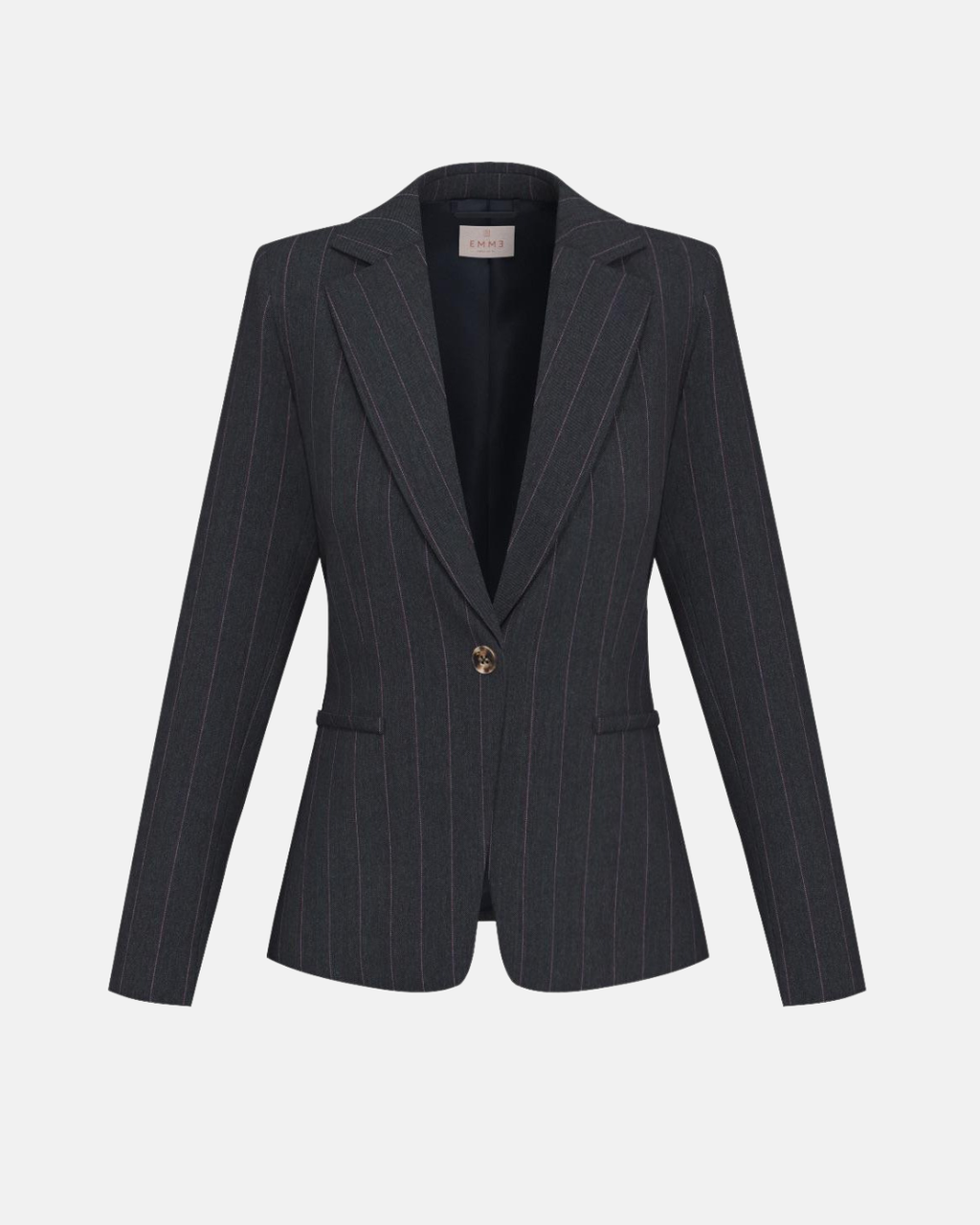 Blazer in gabardina stretch con gessatura Emmpentola1