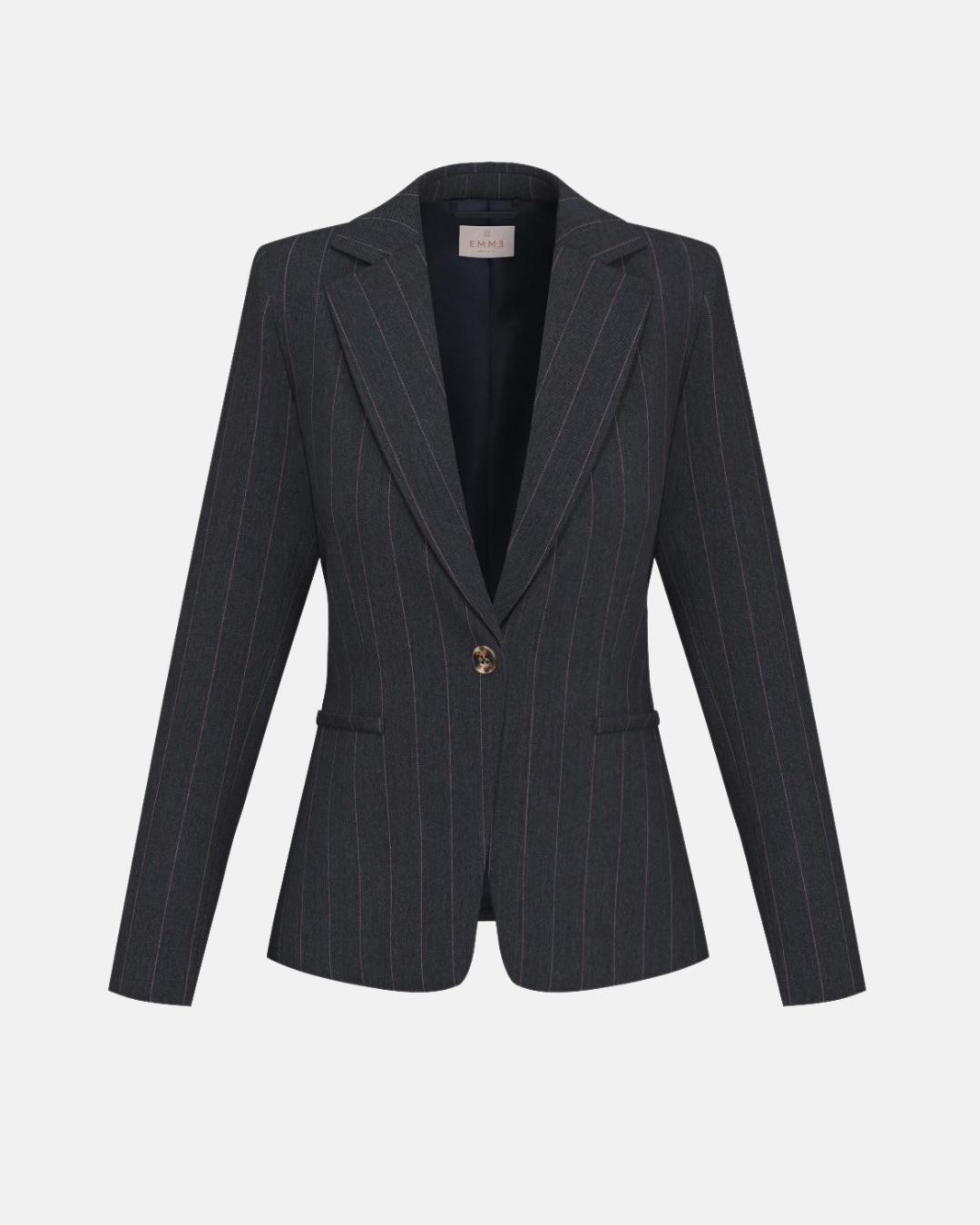 Blazer in gabardina stretch con gessatura Emmpentola1