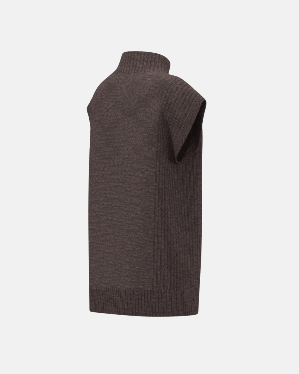 Gilet a collo alto in misto lana merinos Emmfronda