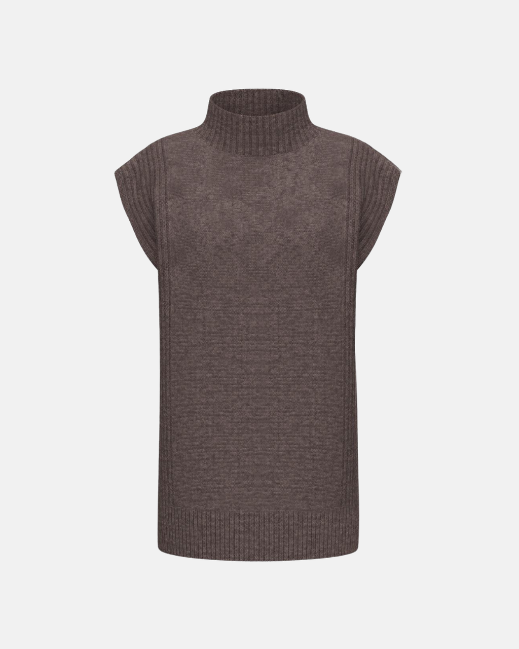 Gilet a collo alto in misto lana merinos Emmfronda