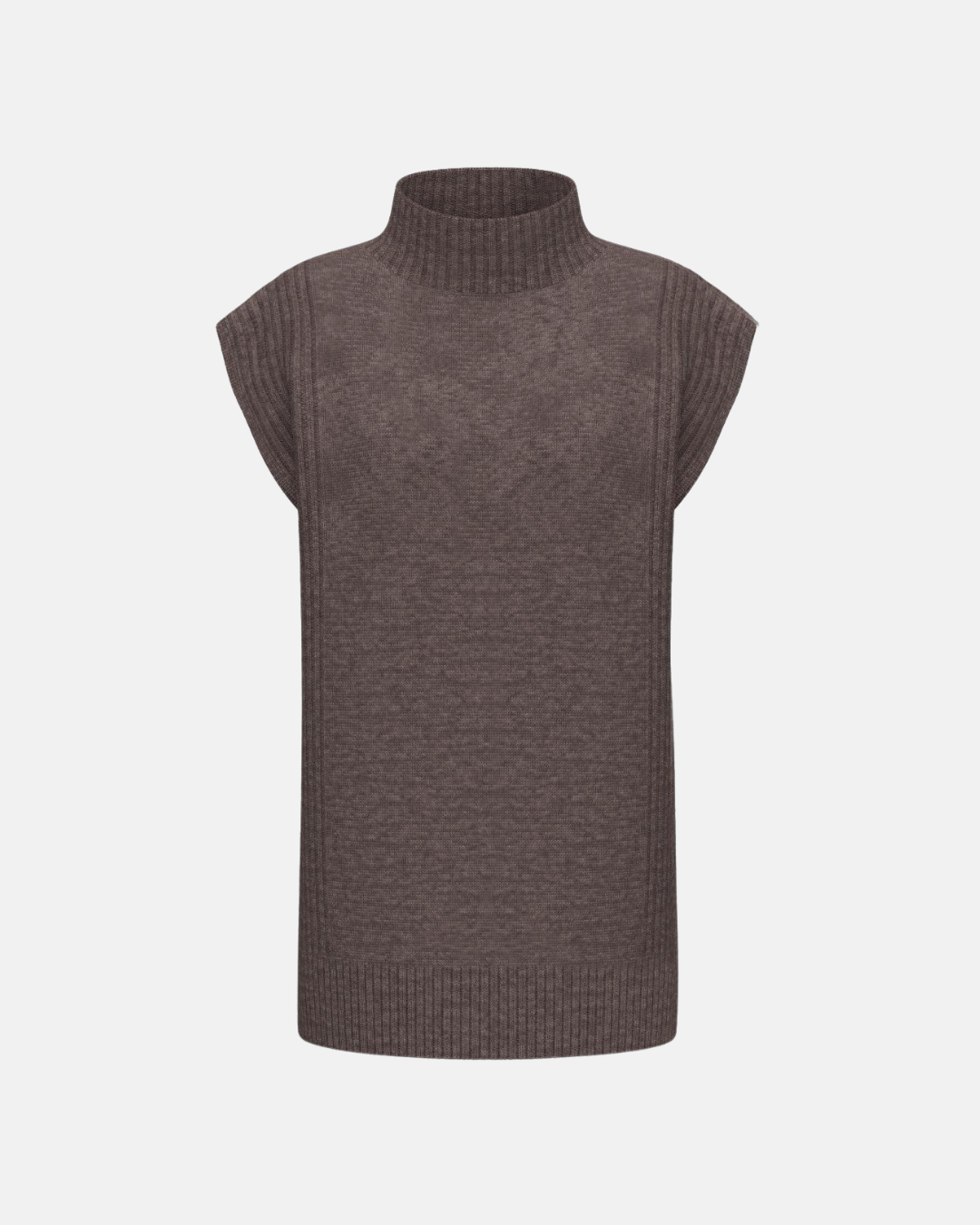 Gilet a collo alto in misto lana merinos Emmfronda