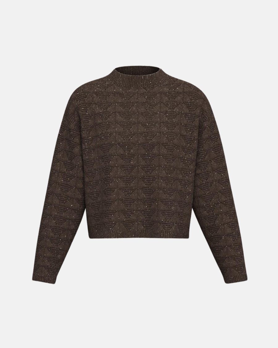 Maglia boxy con lurex e paillettes Emmvernice