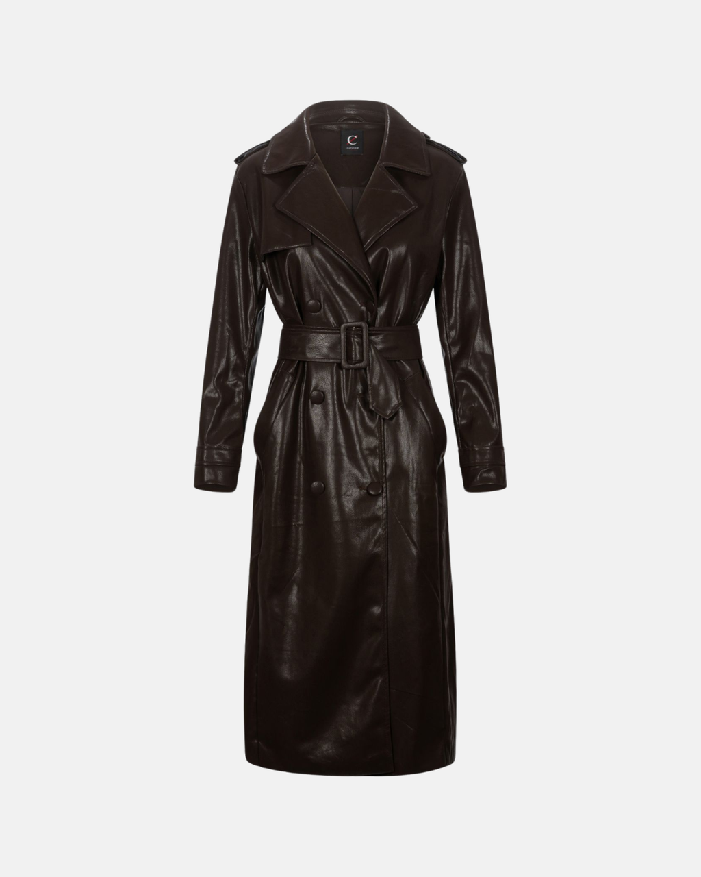 Trench lungo in similpelle