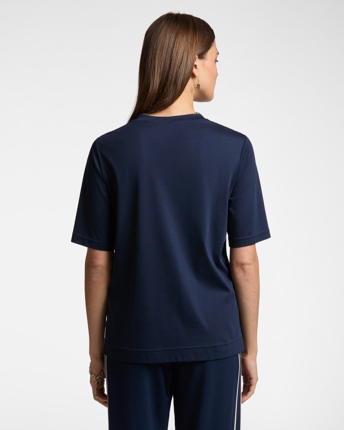 T-shirt con piccola libellula in strass