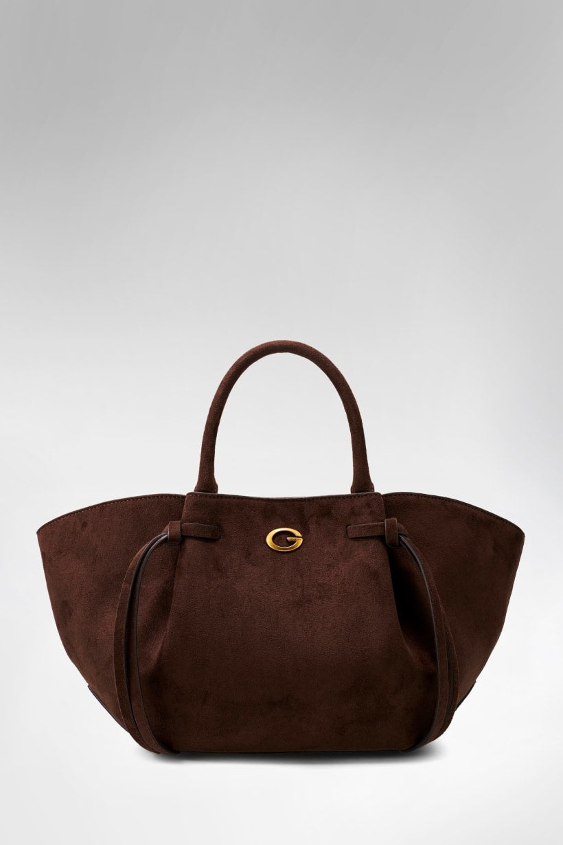 Borsa a mano in camoscio Allegra