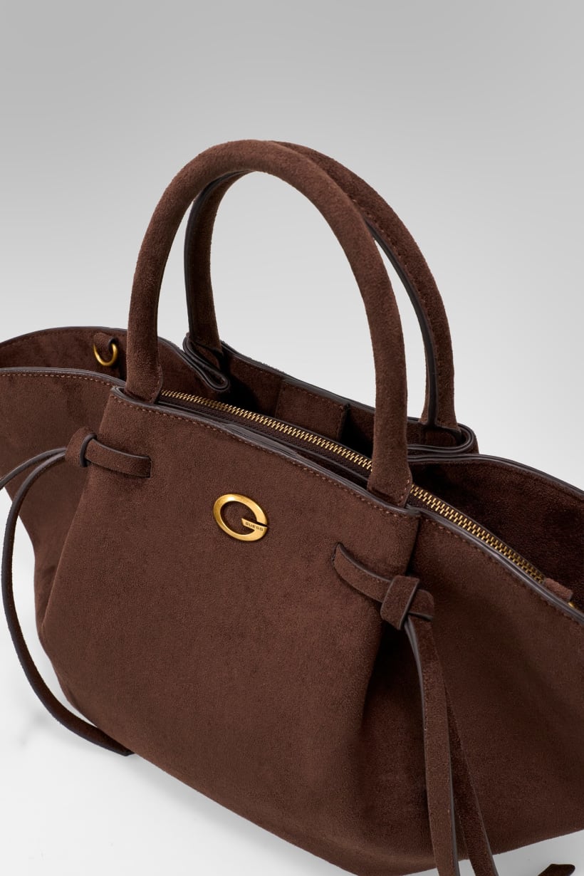 Borsa a mano in camoscio Allegra