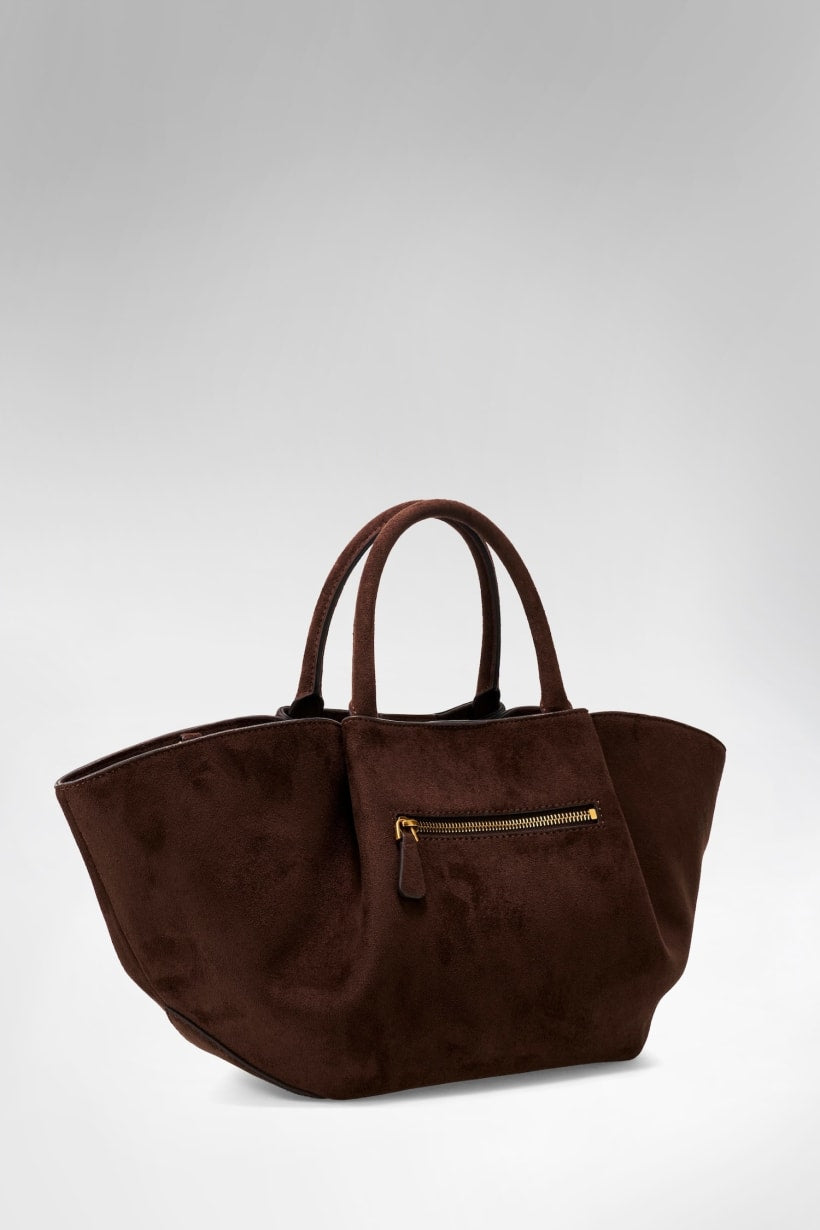 Borsa a mano in camoscio Allegra