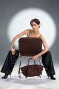 Borsa a mano in camoscio Allegra