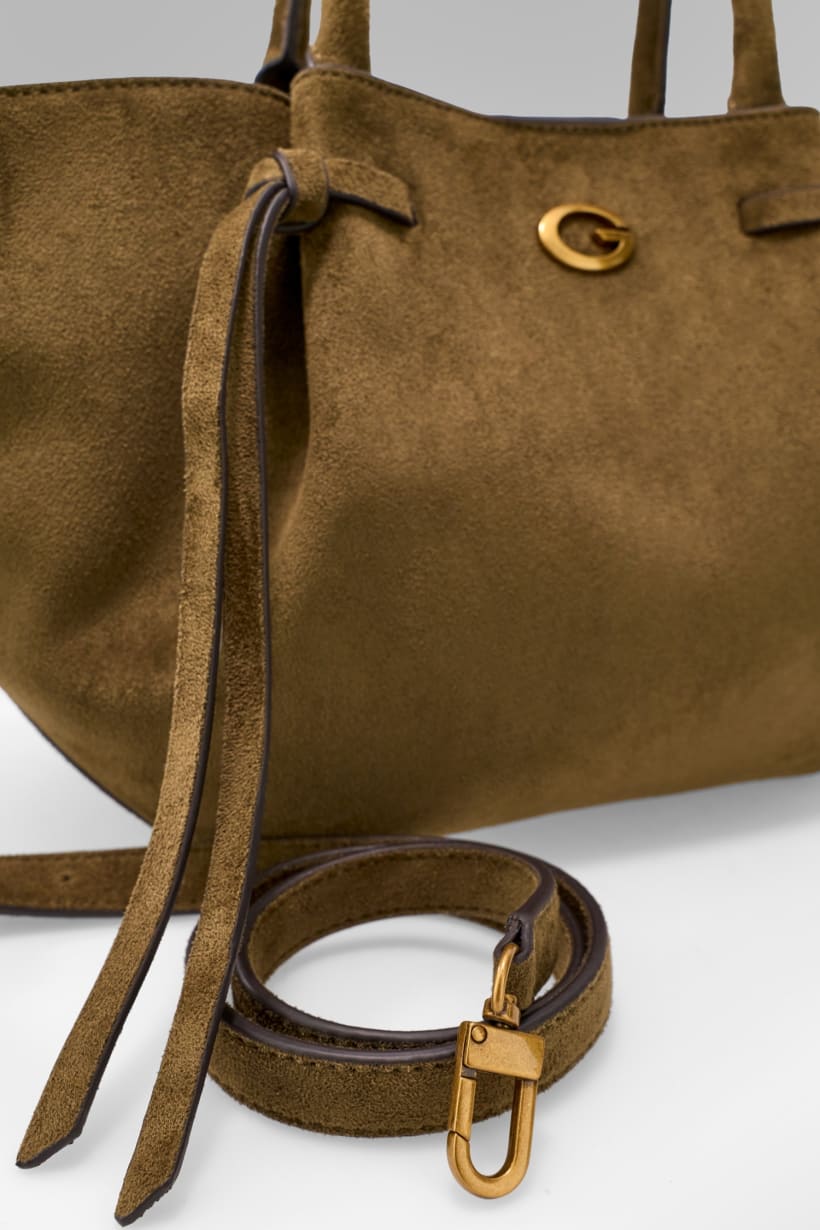 Borsa a mano in camoscio Allegra