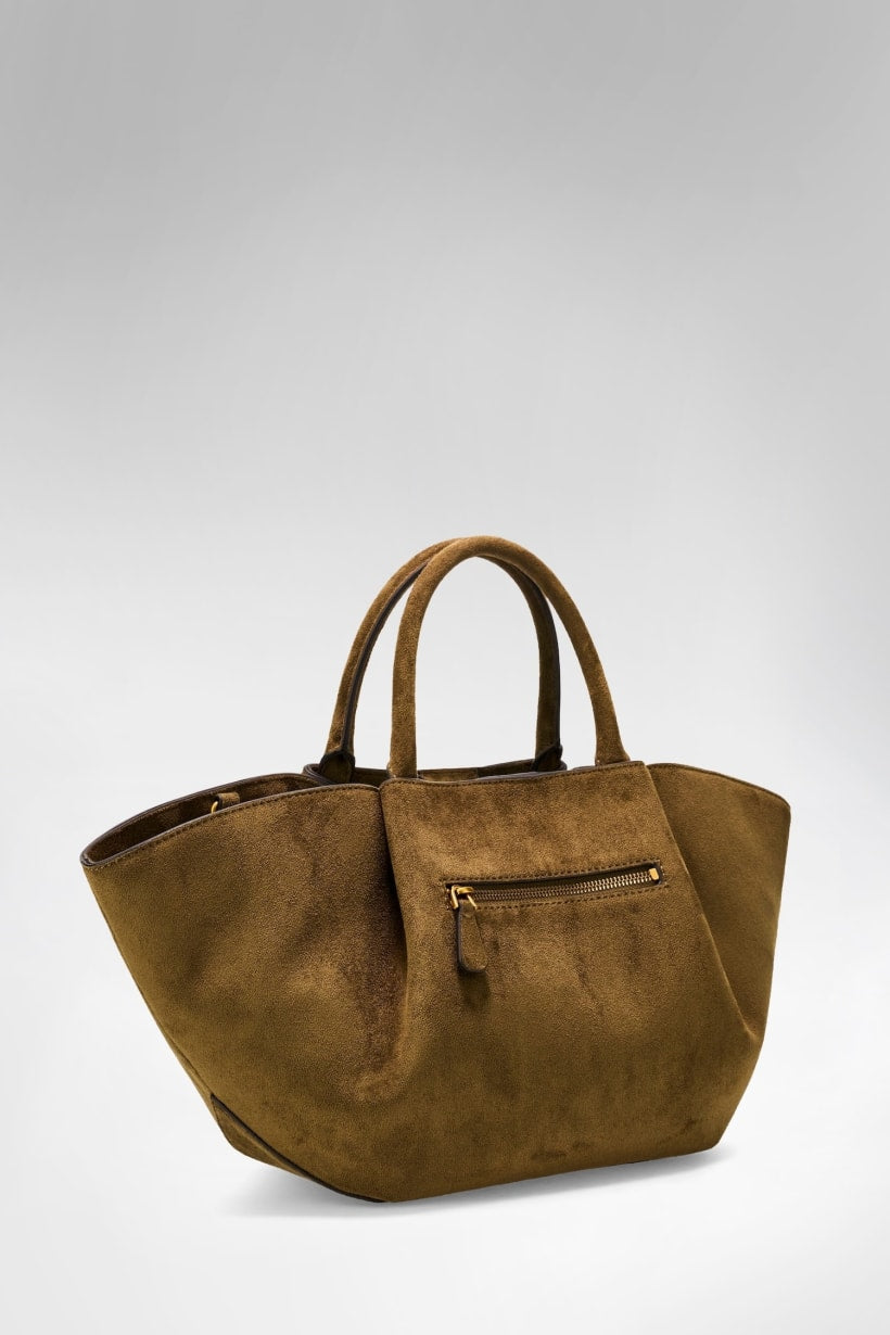Borsa a mano in camoscio Allegra
