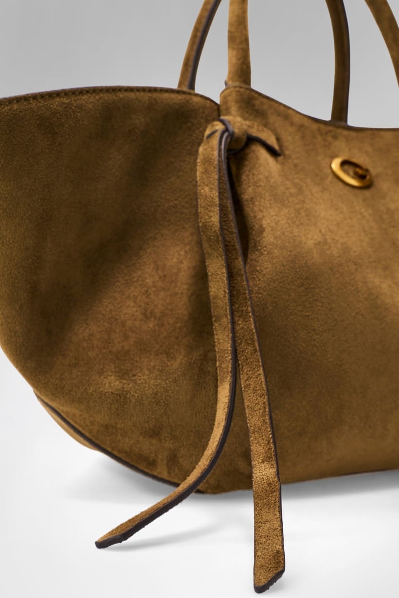 Borsa a mano in camoscio Allegra