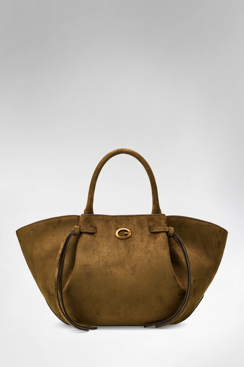 Borsa a mano in camoscio Allegra