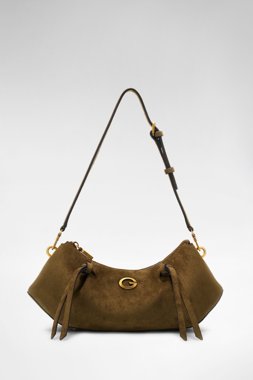 Borsa a spalla in camoscio Allegra