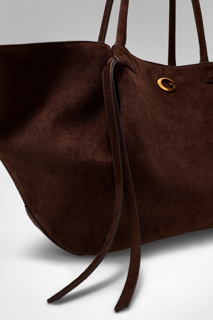 Borsa a spalla in camoscio Allegra