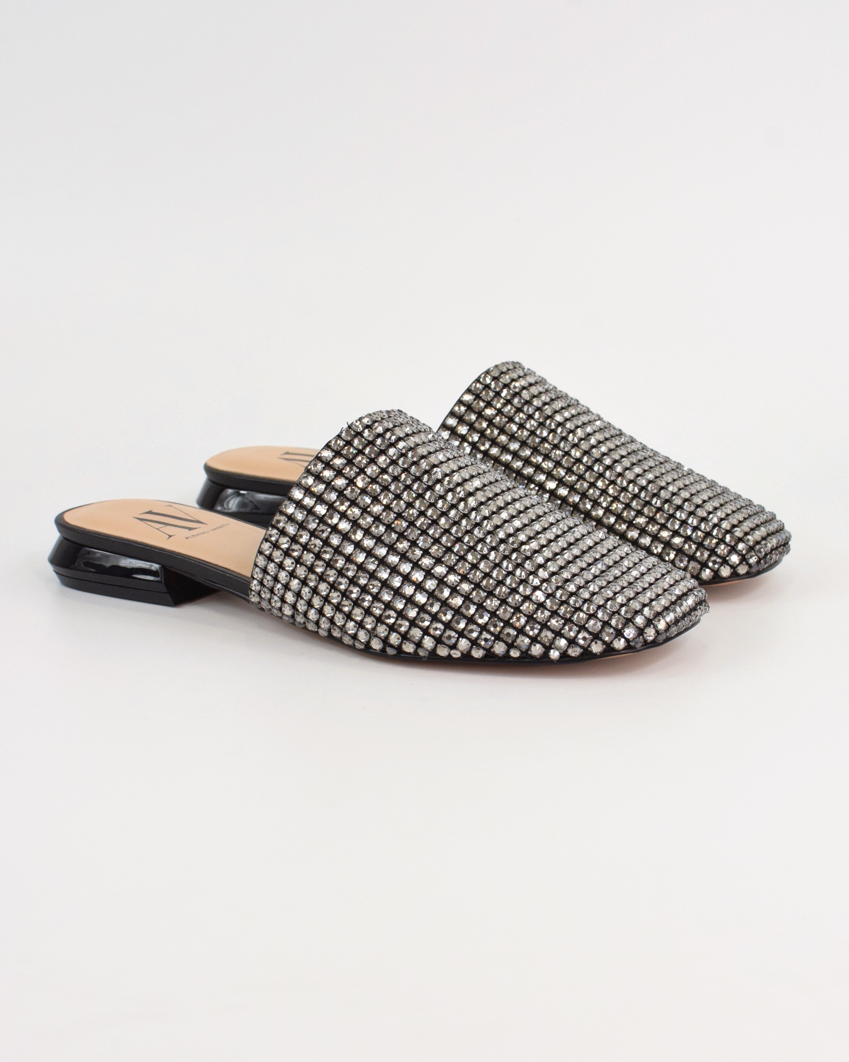 Mules gioiello con punta chiusa e strass