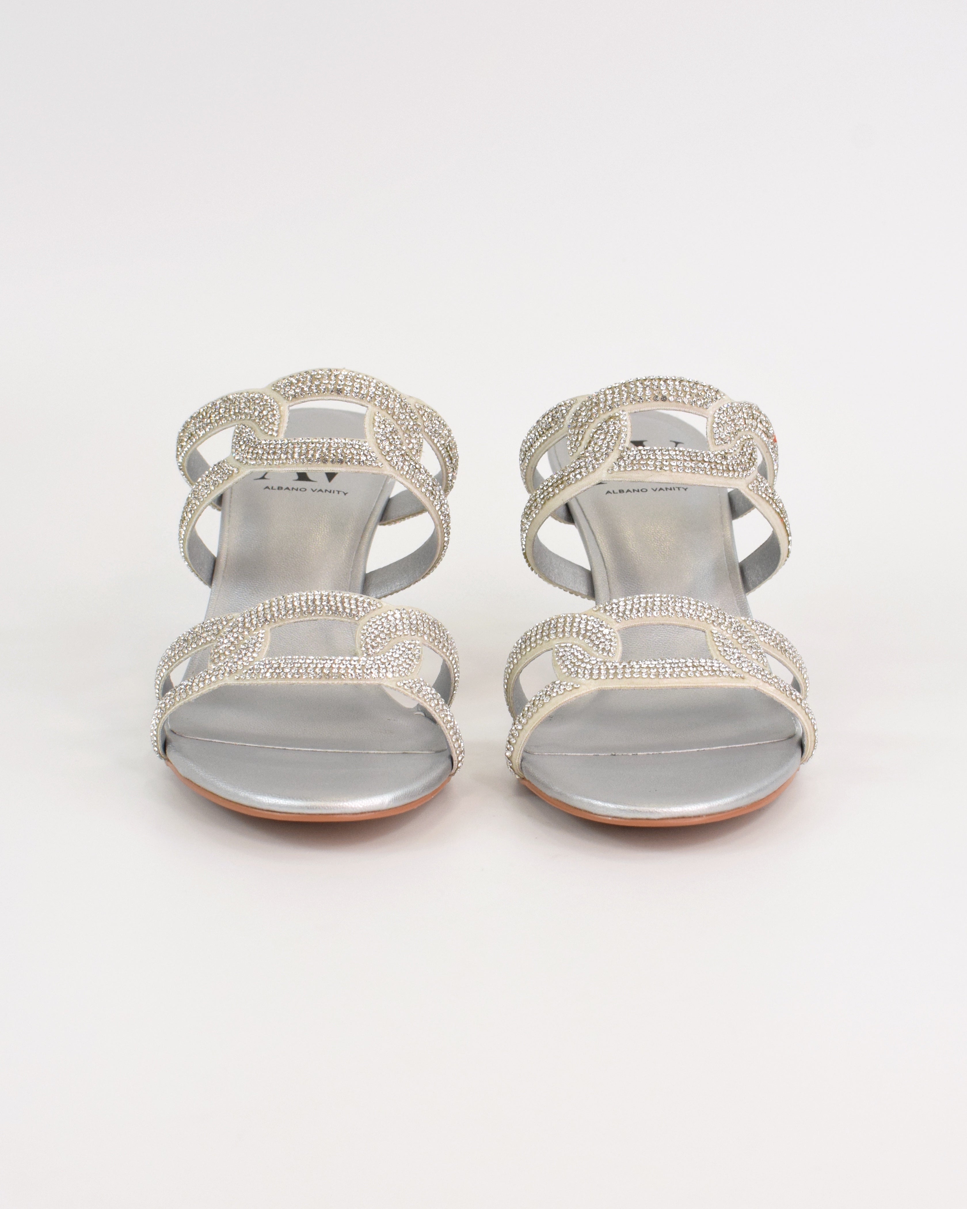 Sandalo gioiello con fascette strass
