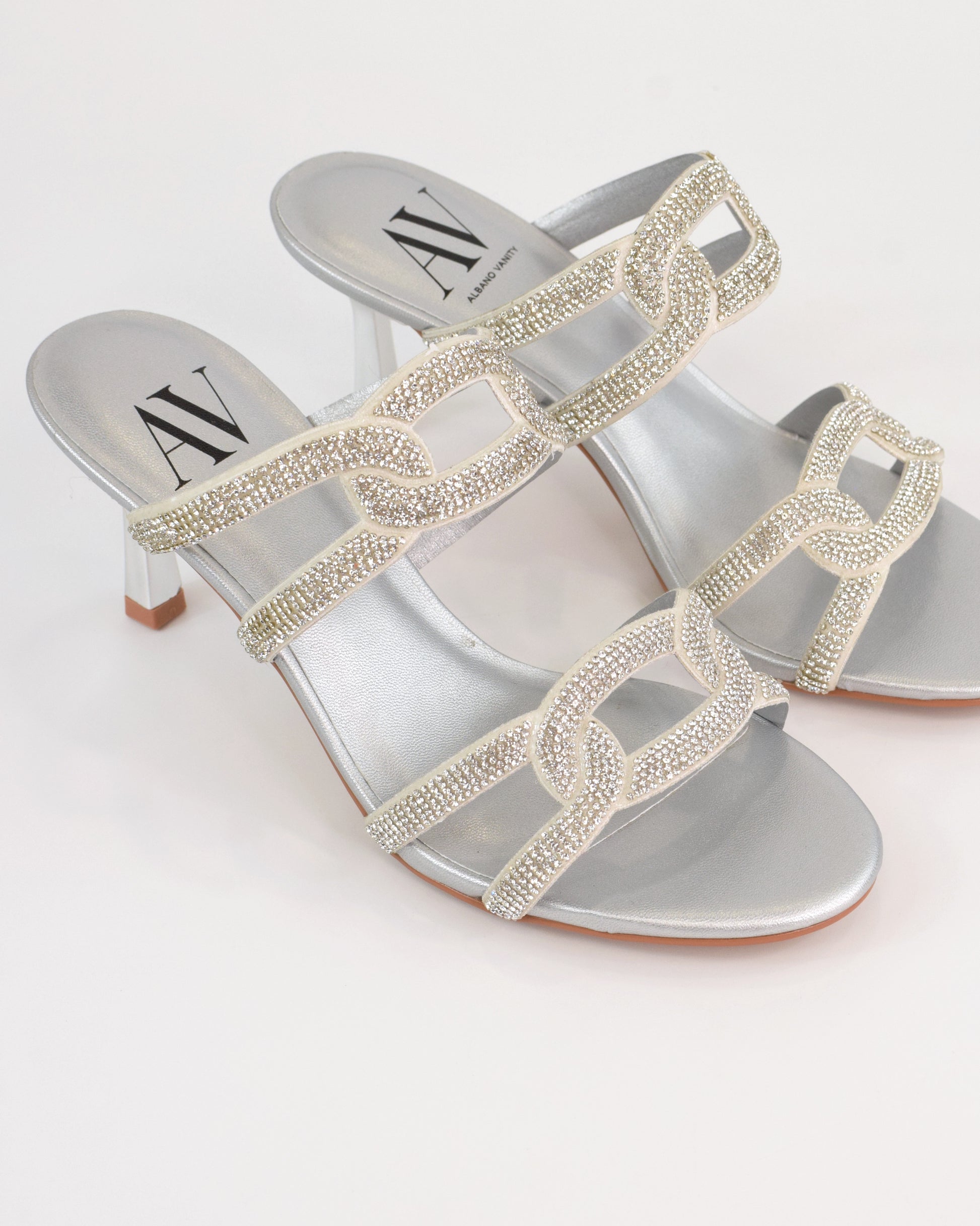Sandalo gioiello con fascette strass