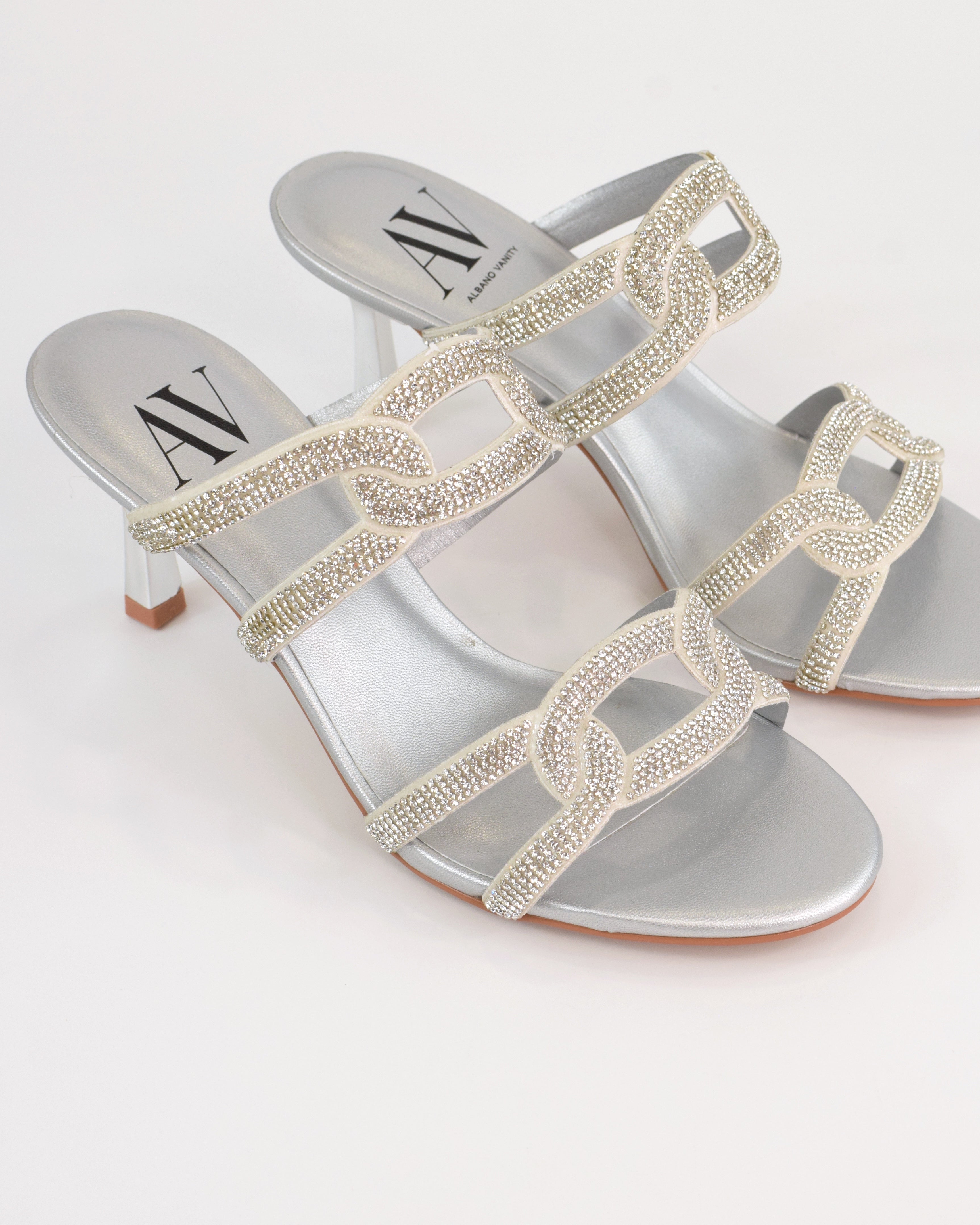 Sandalo gioiello con fascette strass