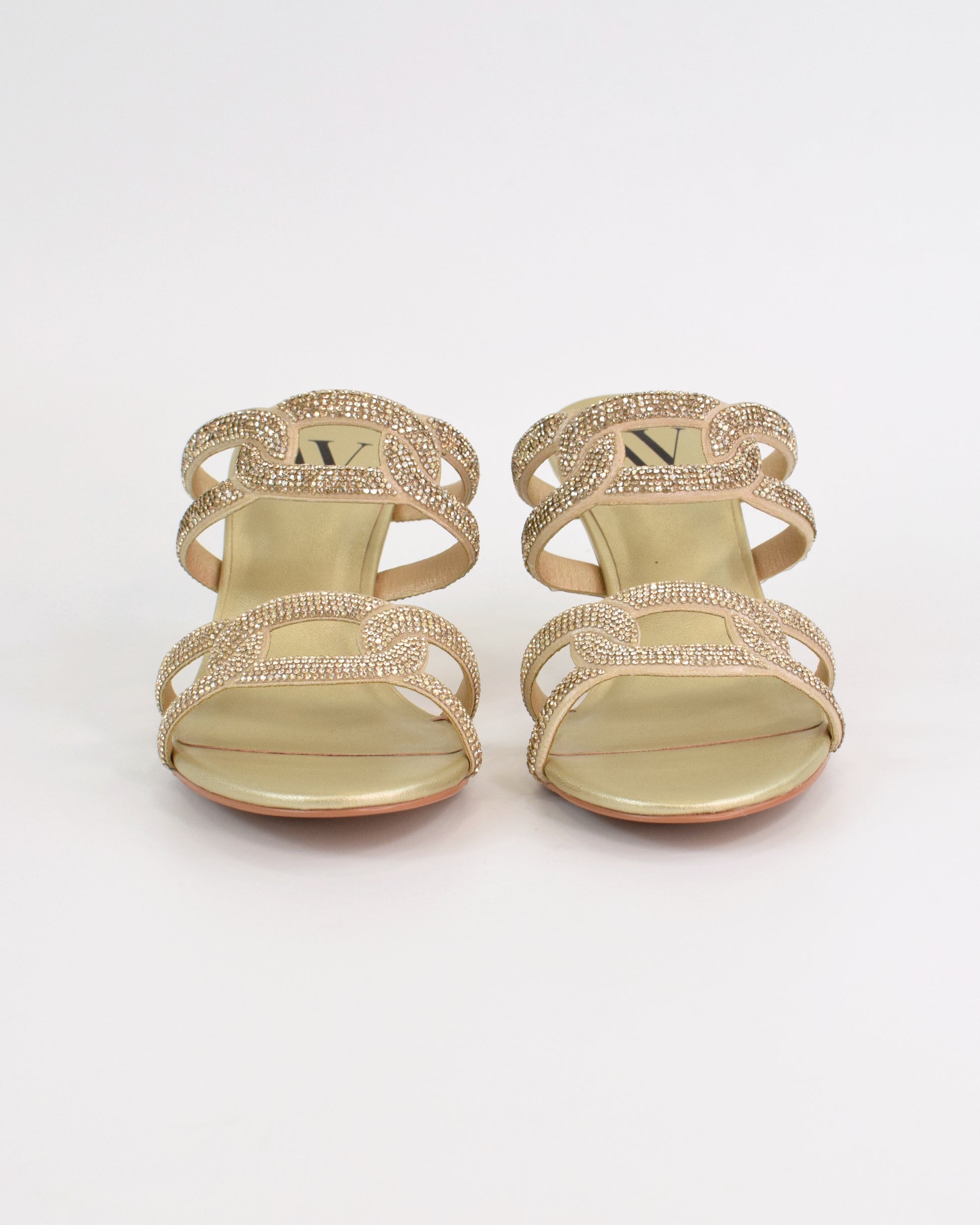 Sandalo gioiello con fascette strass