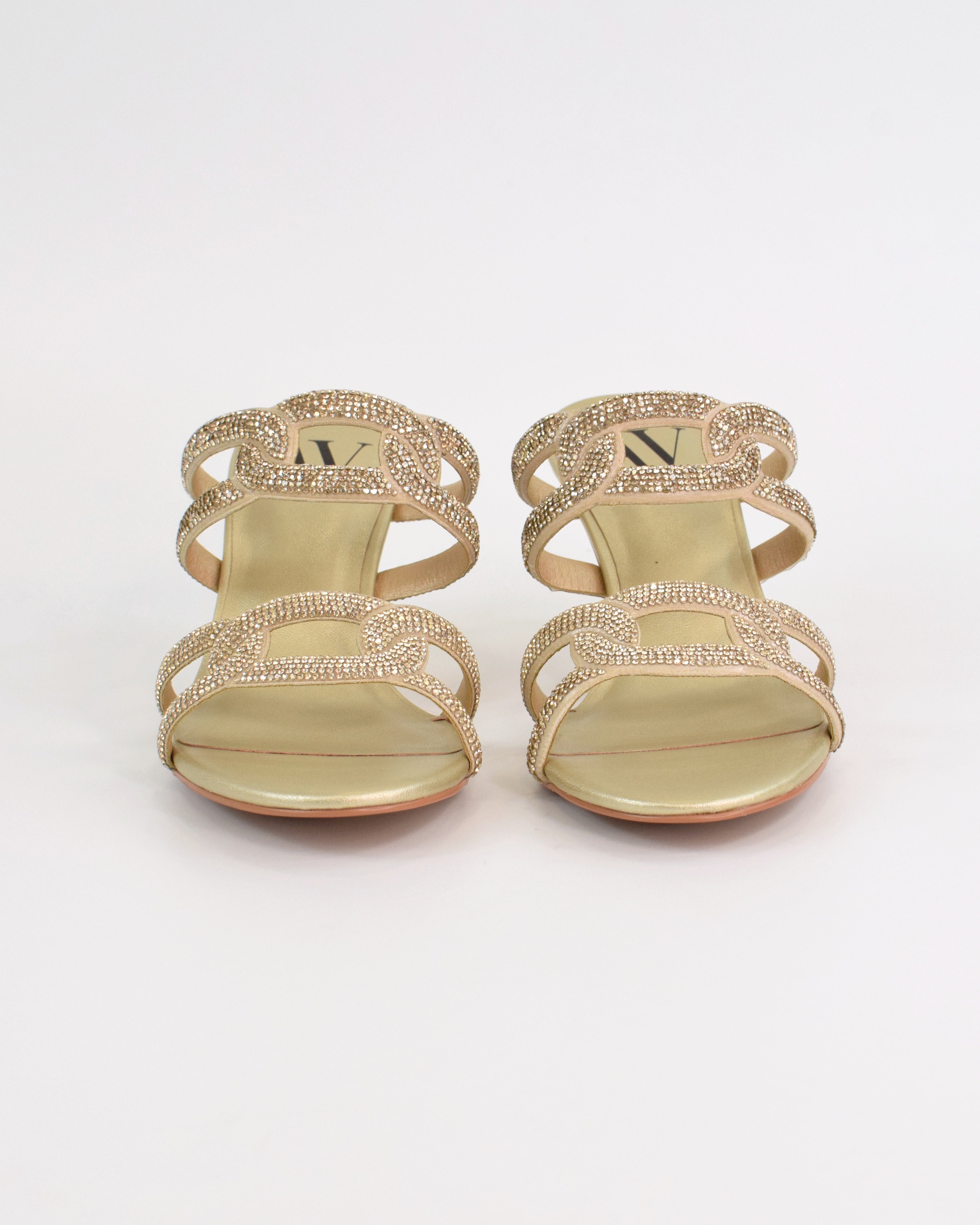 Sandalo gioiello con fascette strass