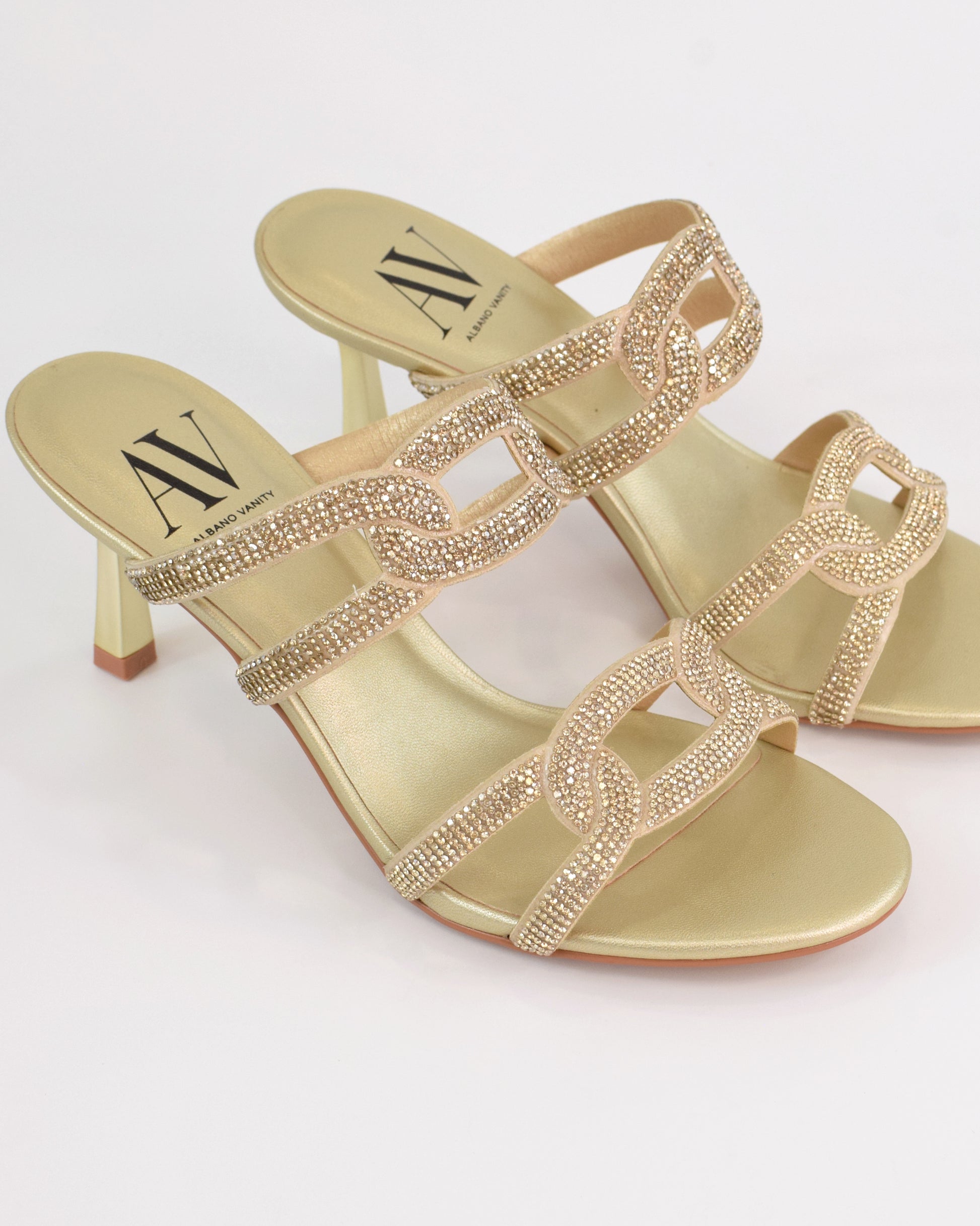 Sandalo gioiello con fascette strass