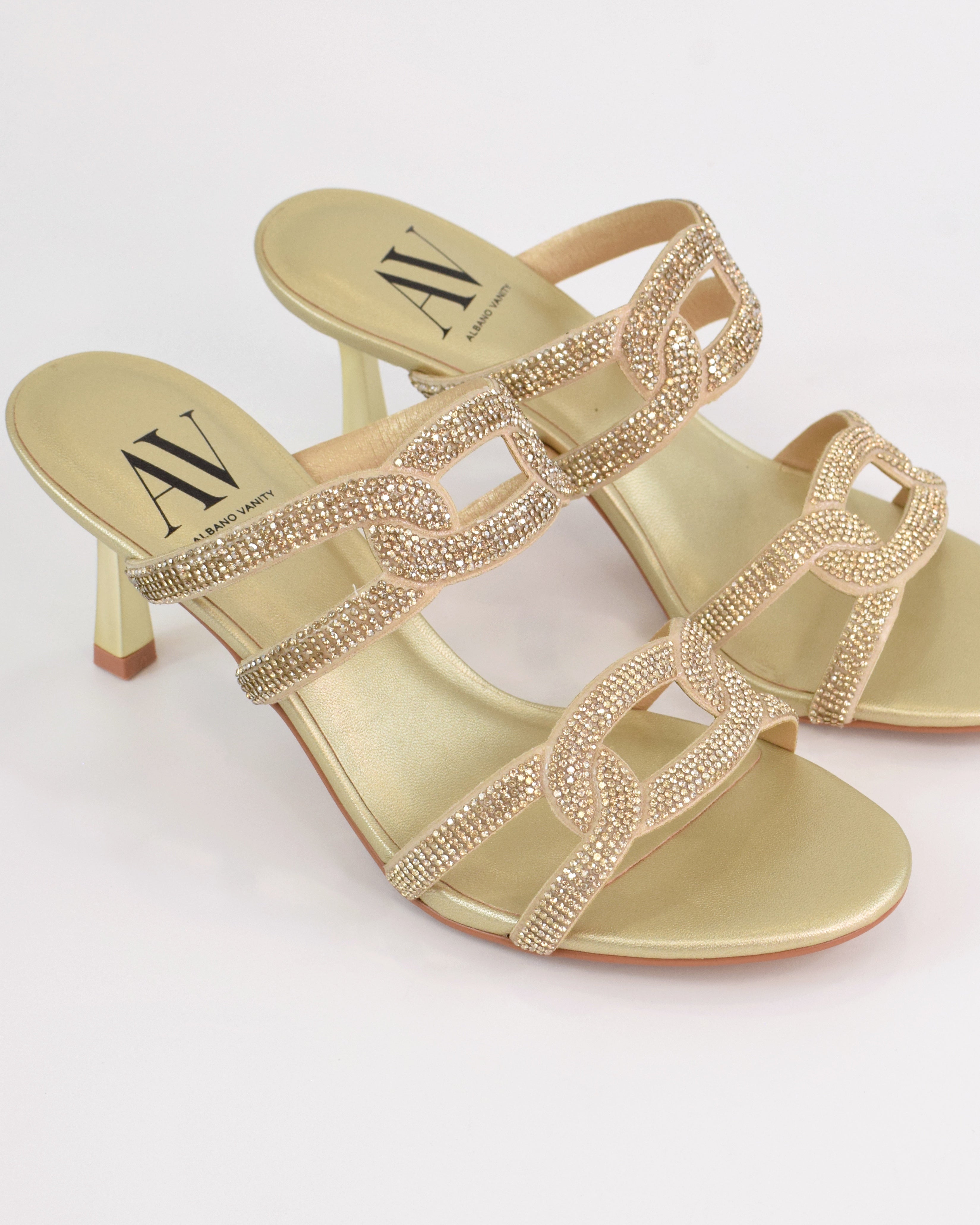Sandalo gioiello con fascette strass