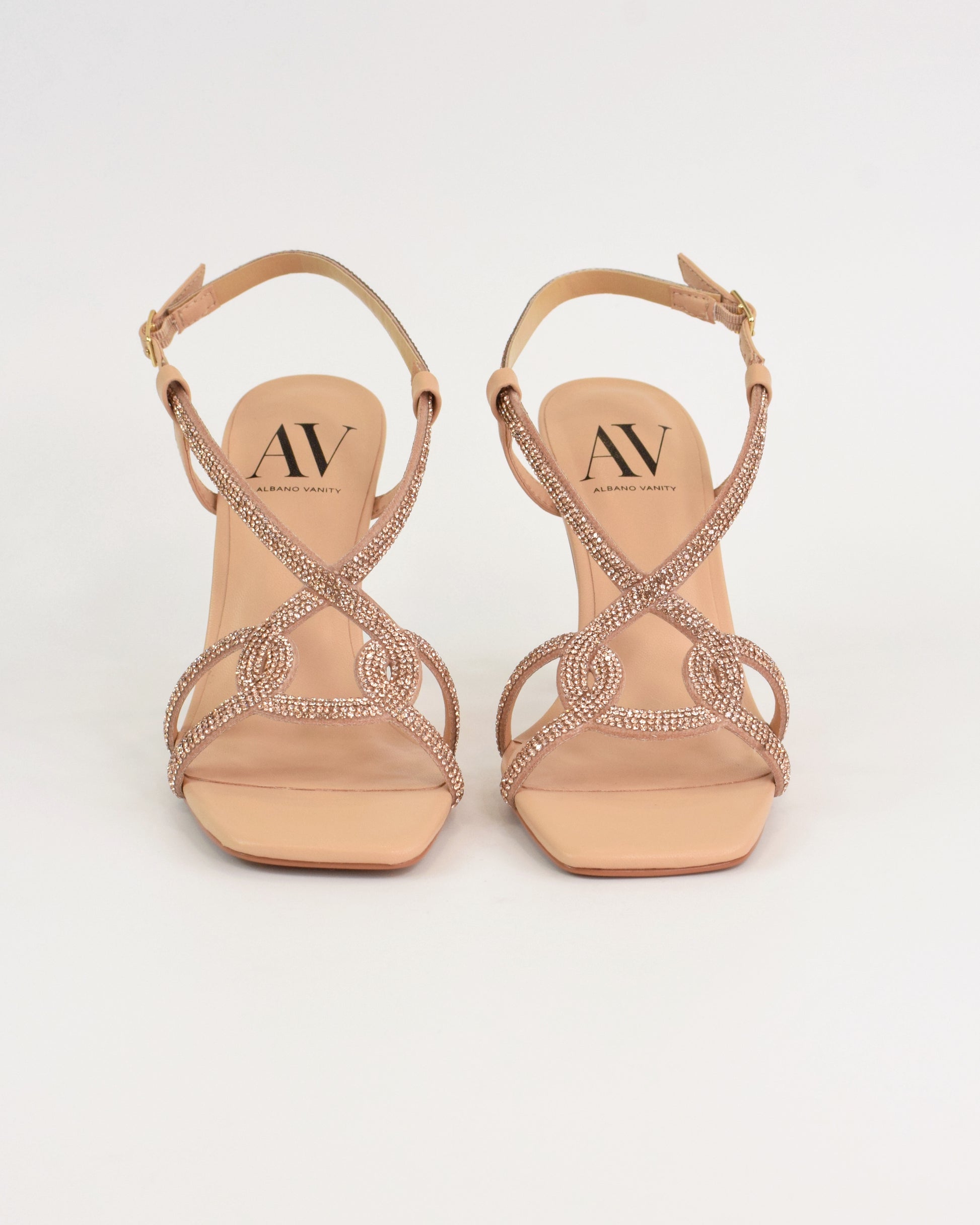 Sandalo gioiello con intreccio strass
