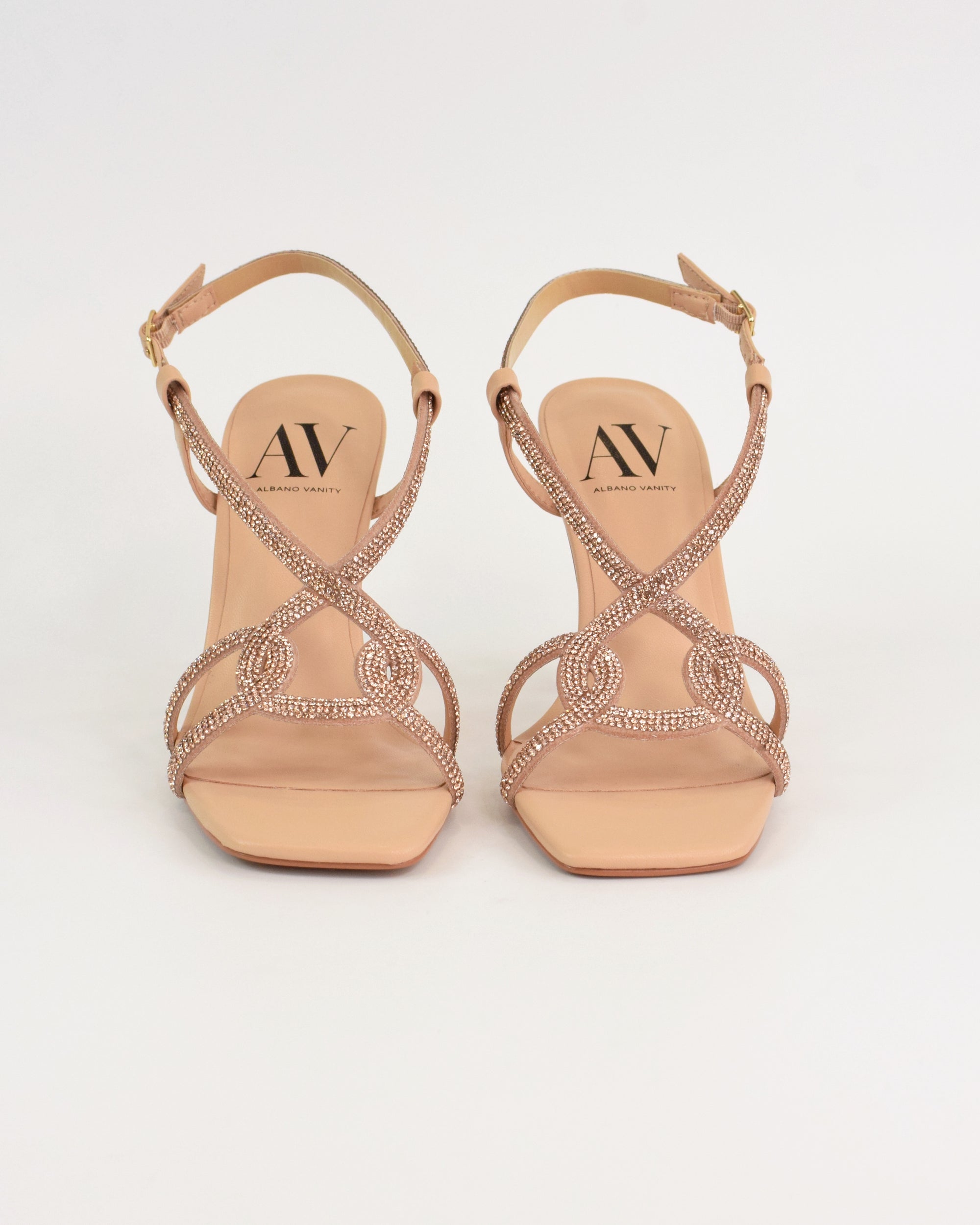 Sandalo gioiello con intreccio strass
