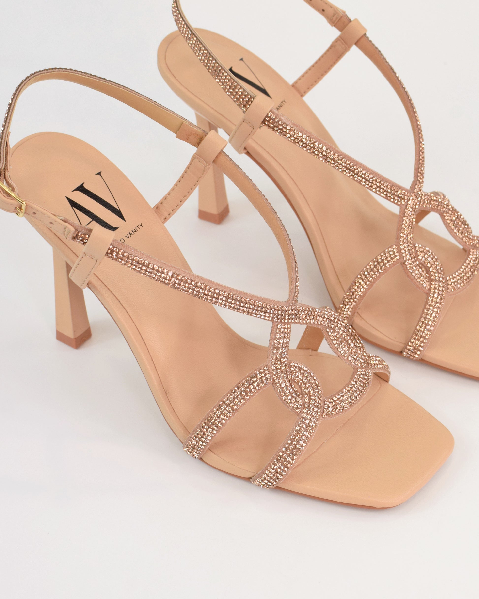 Sandalo gioiello con intreccio strass