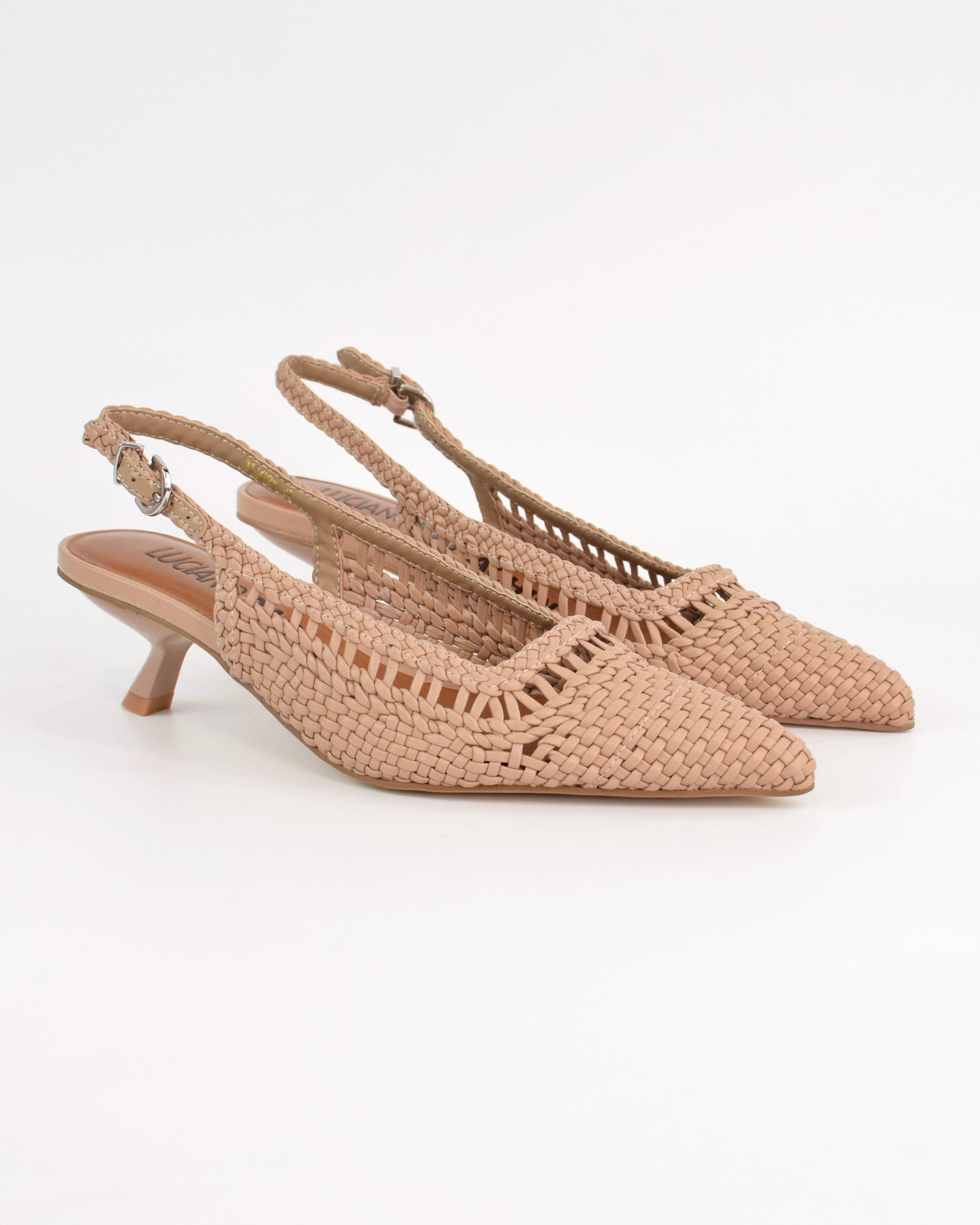 Slingback intrecciata con tacco sottile