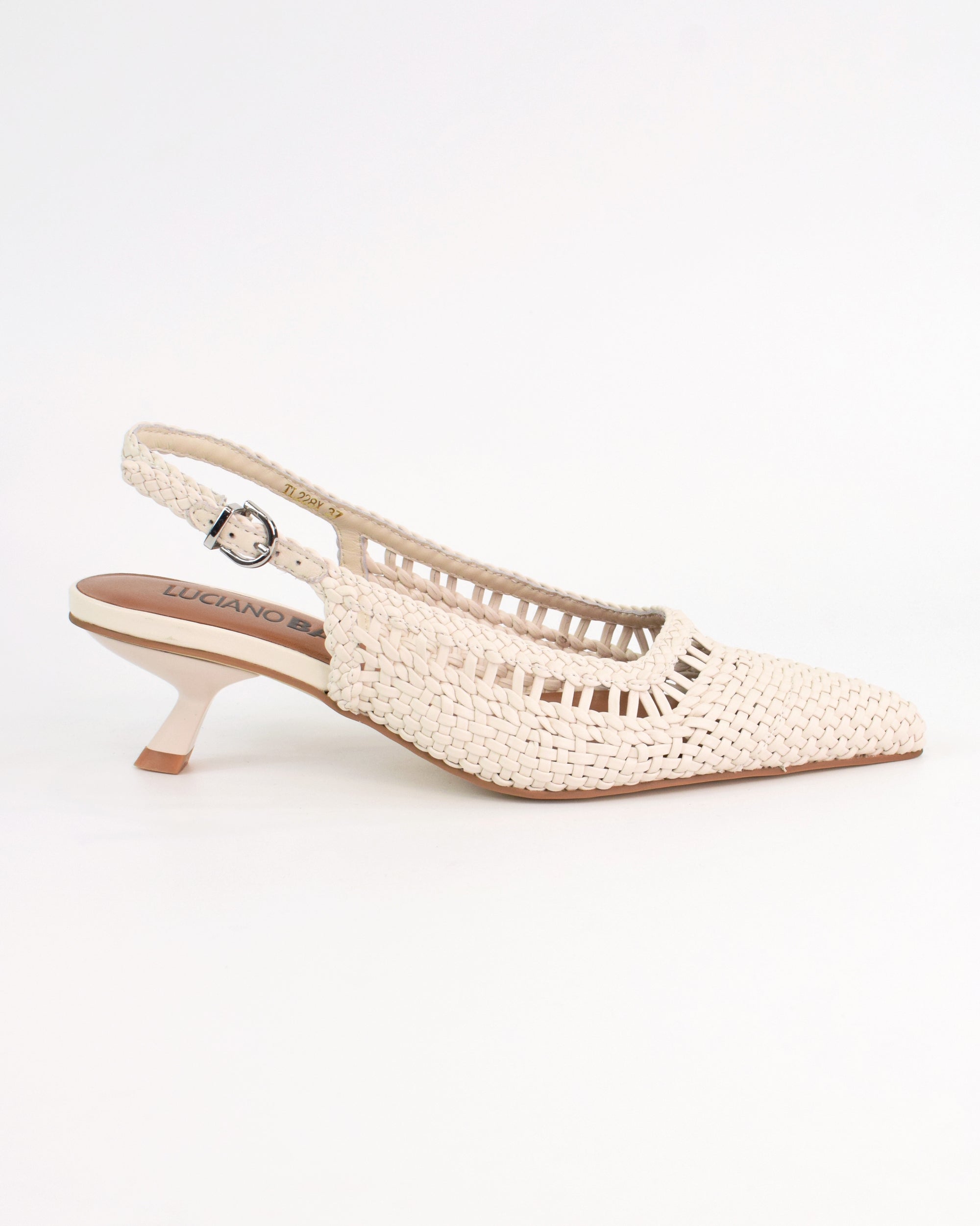 Slingback intrecciata con tacco sottile