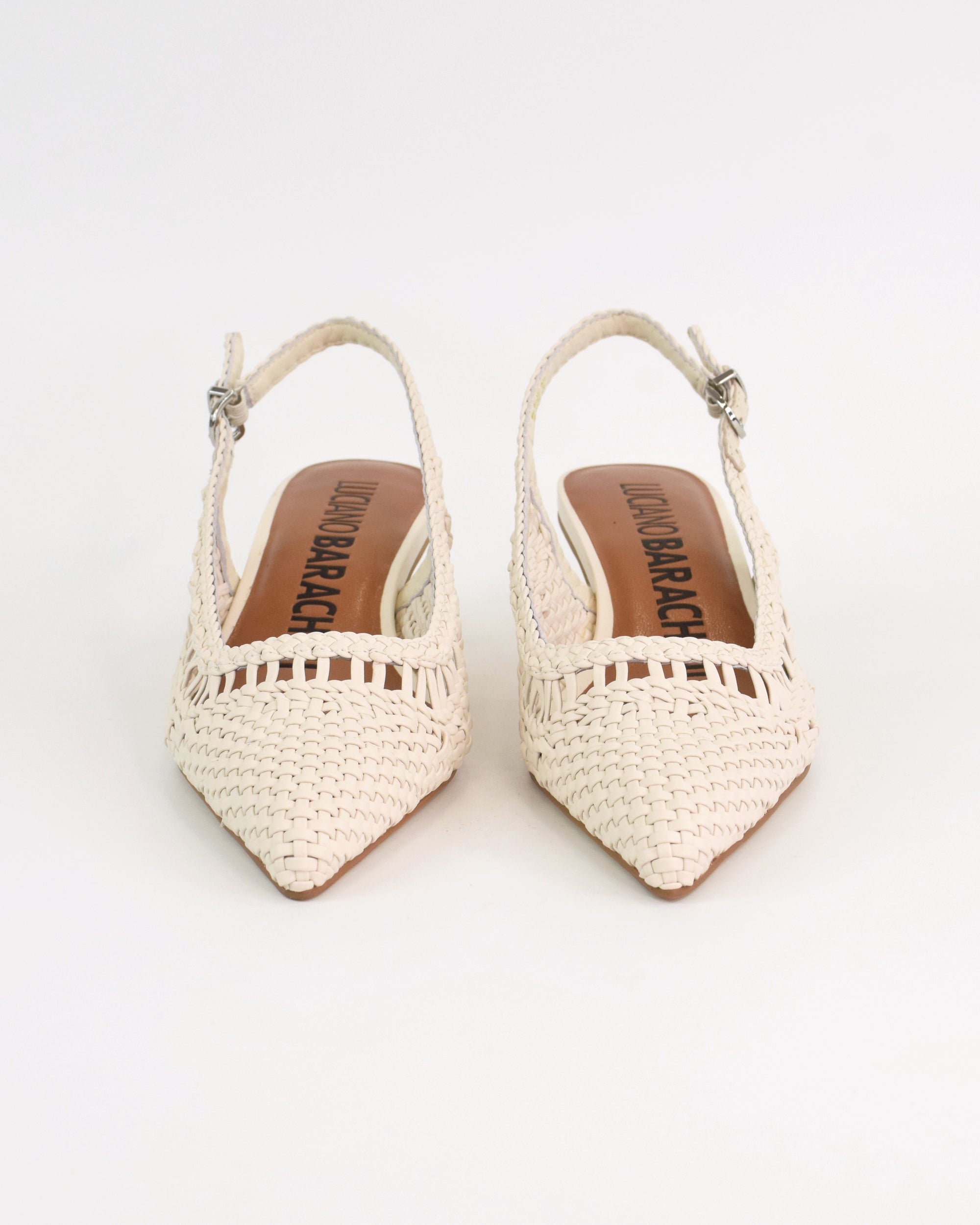 Slingback intrecciata con tacco sottile