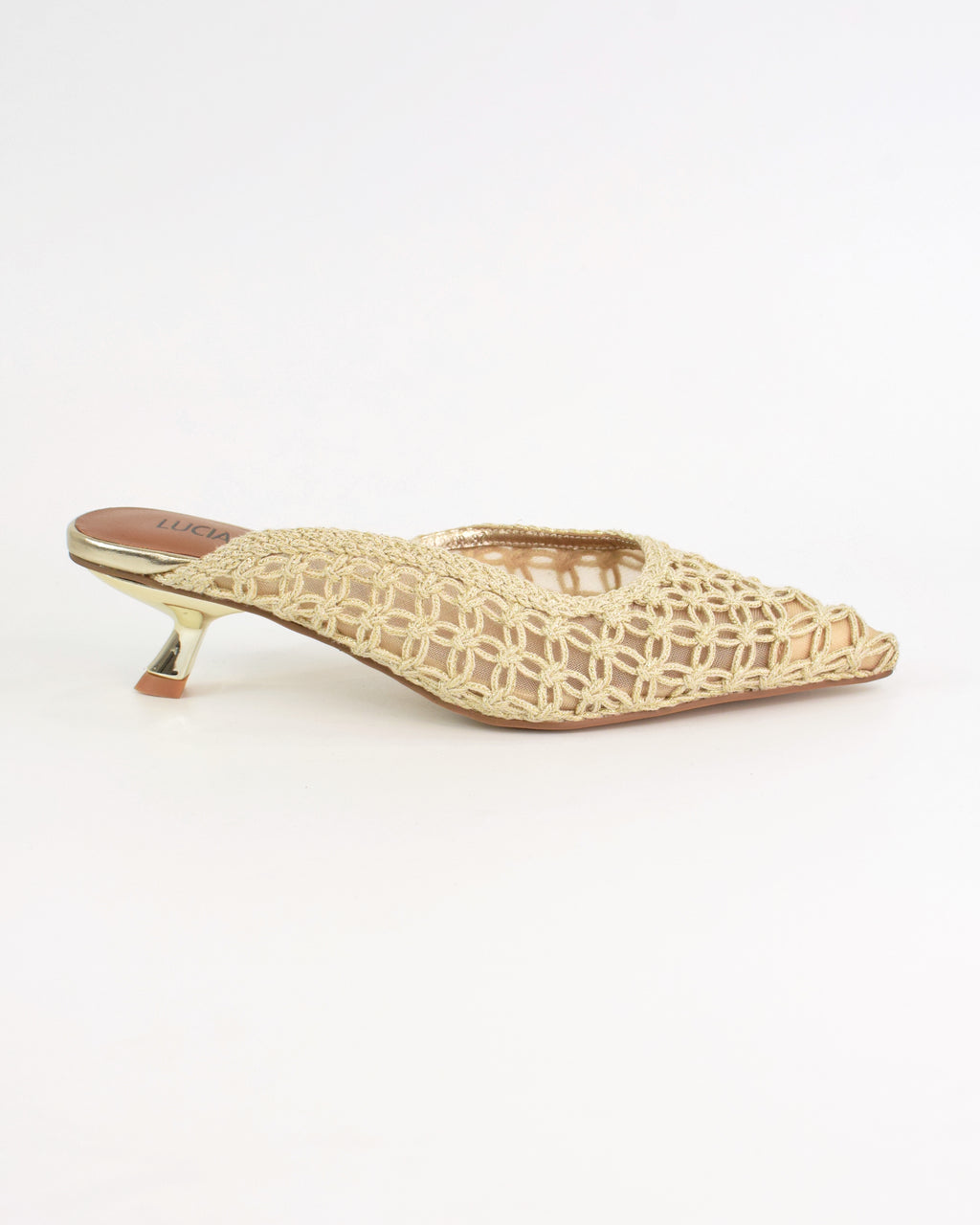 Mules traforato con tacco kitten