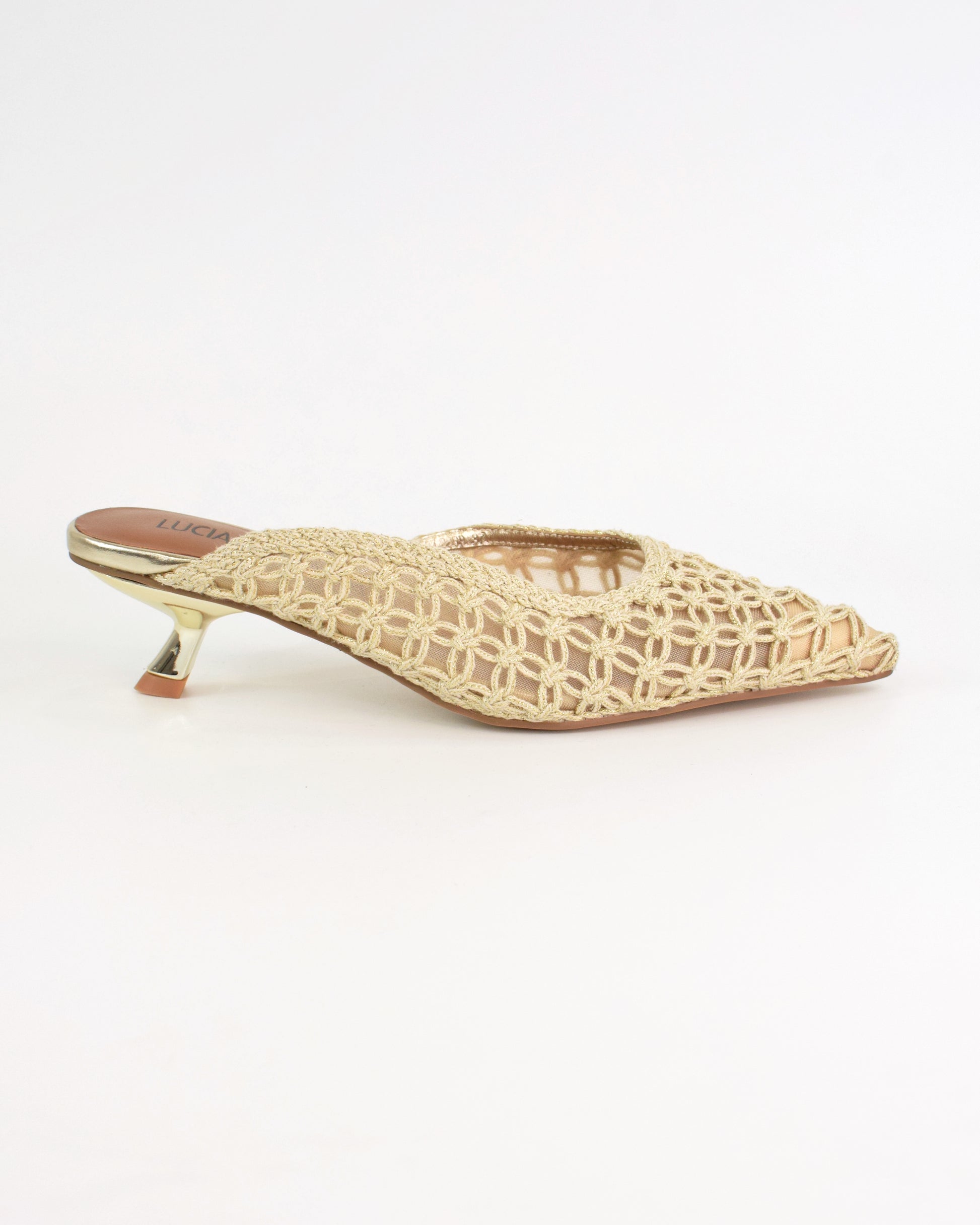 Mules traforato con tacco kitten