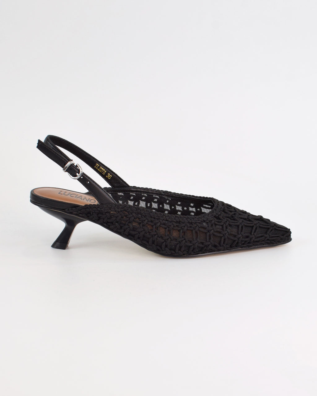 Slingback intrecciata con tacco sottile