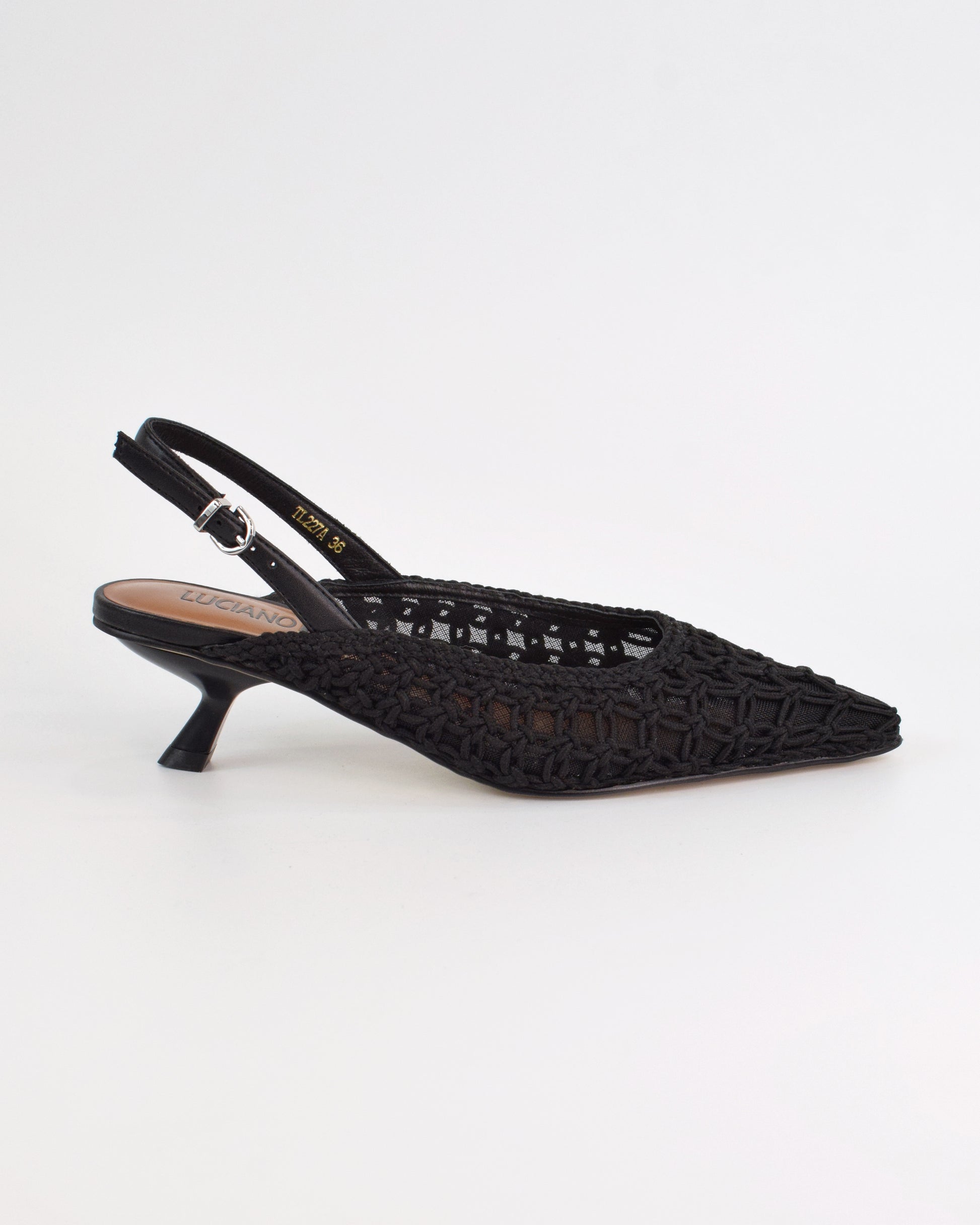 Slingback intrecciata con tacco sottile