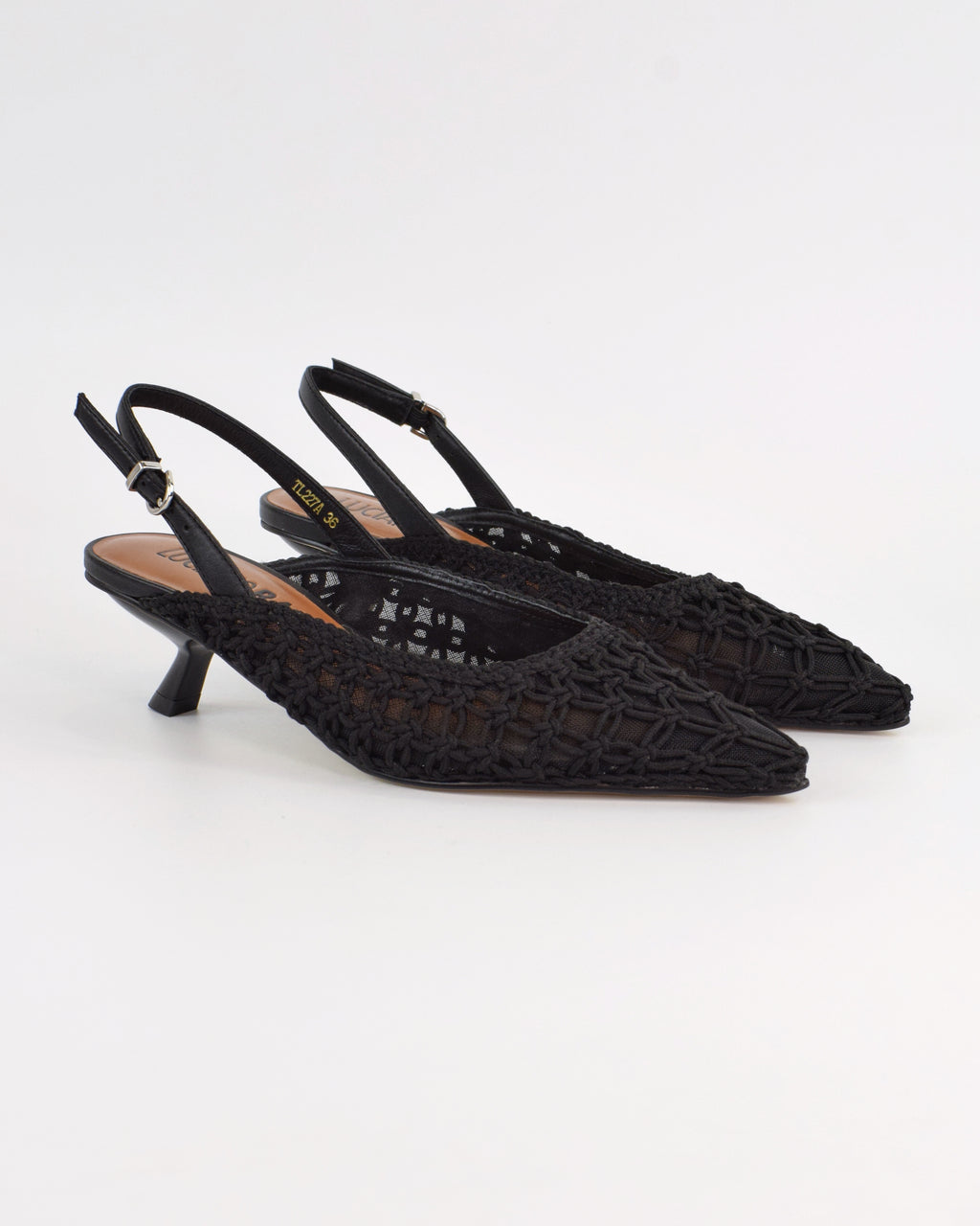 Slingback intrecciata con tacco sottile