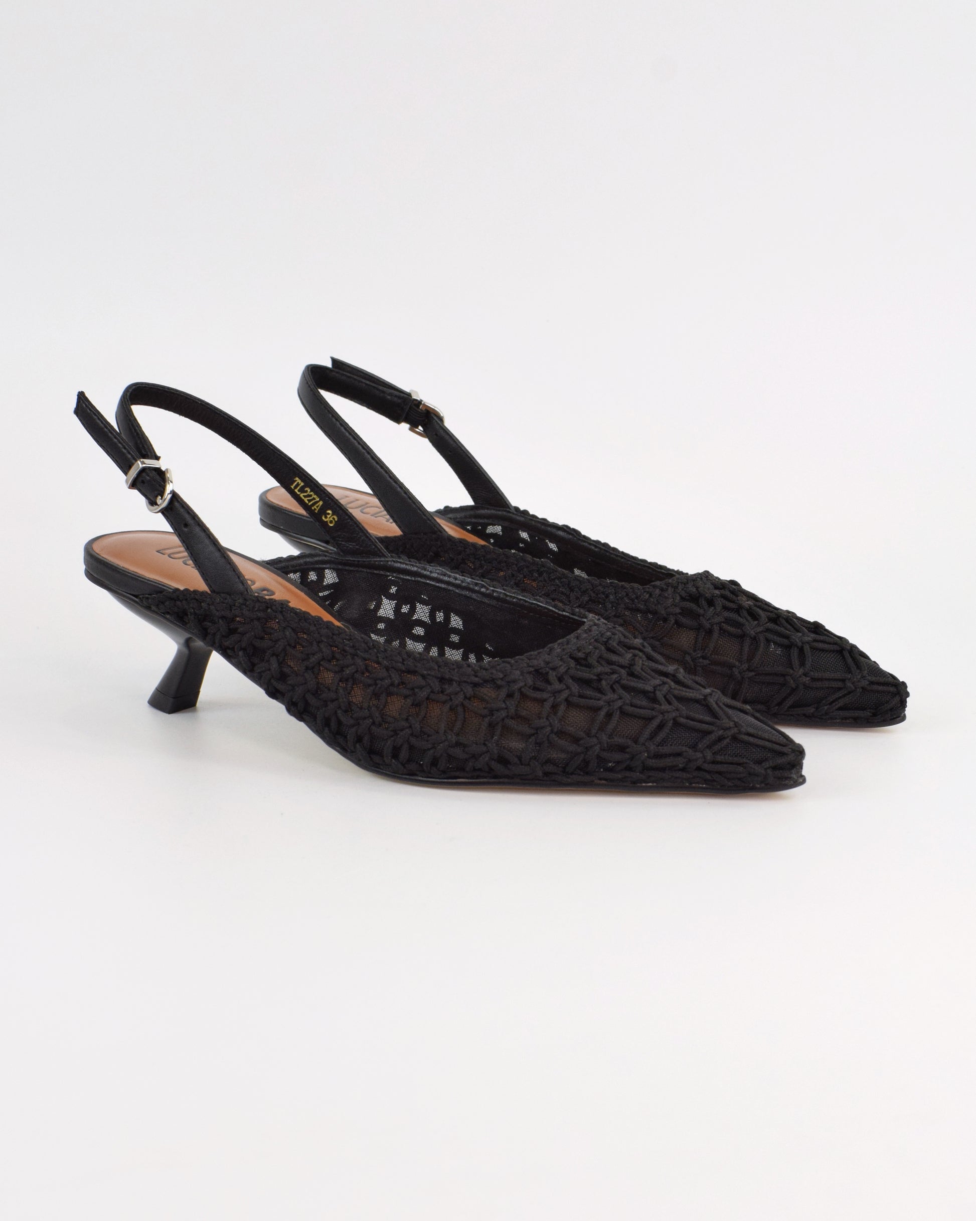 Slingback intrecciata con tacco sottile