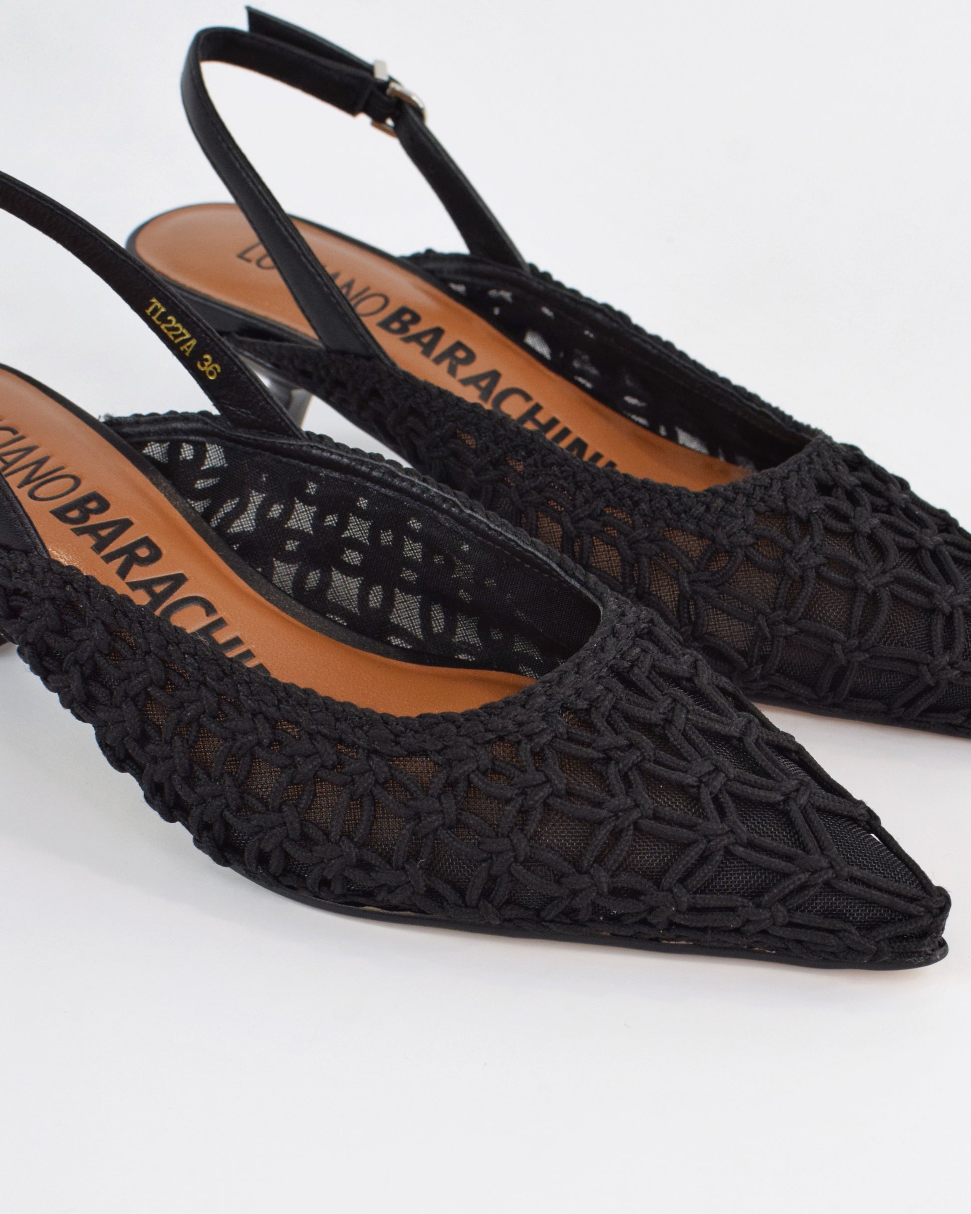 Slingback intrecciata con tacco sottile
