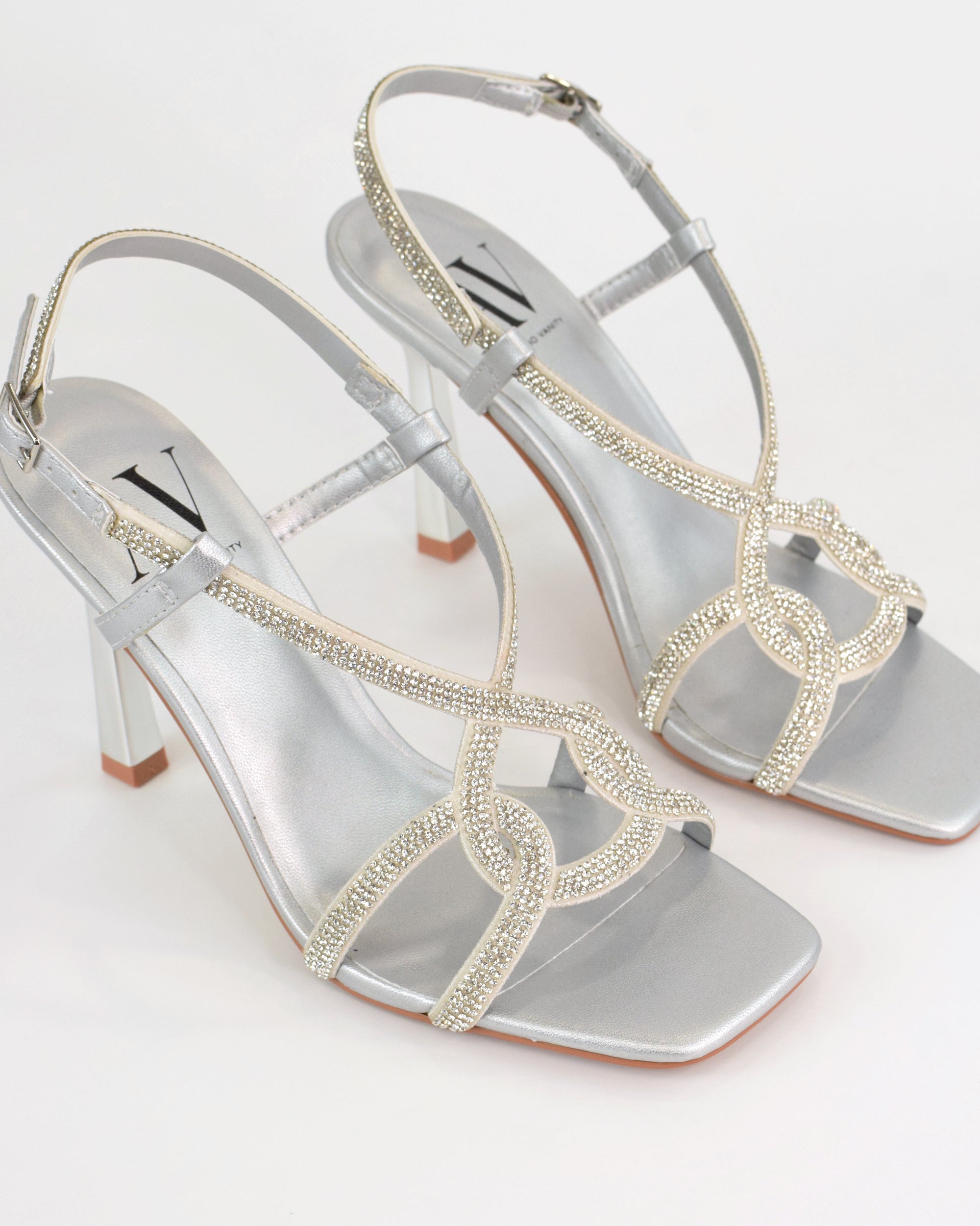 Sandalo gioiello con intreccio strass