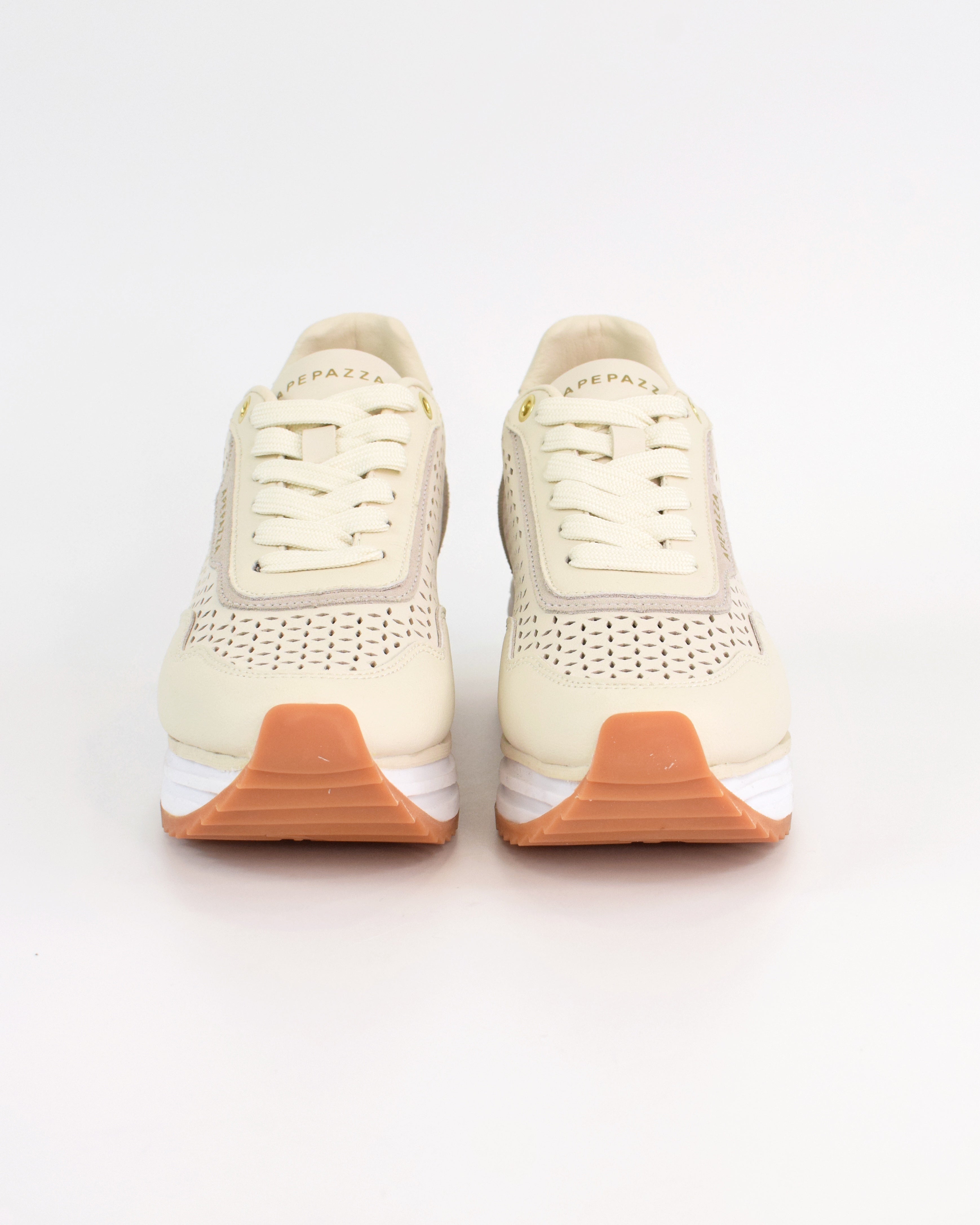 Sneaker in pelle con zeppa e platform Linda
