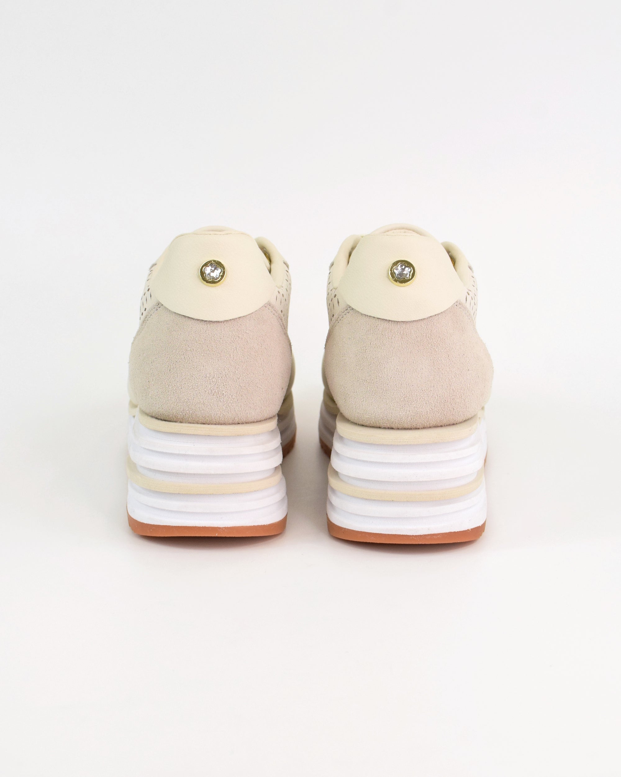 Sneaker in pelle con zeppa e platform Linda
