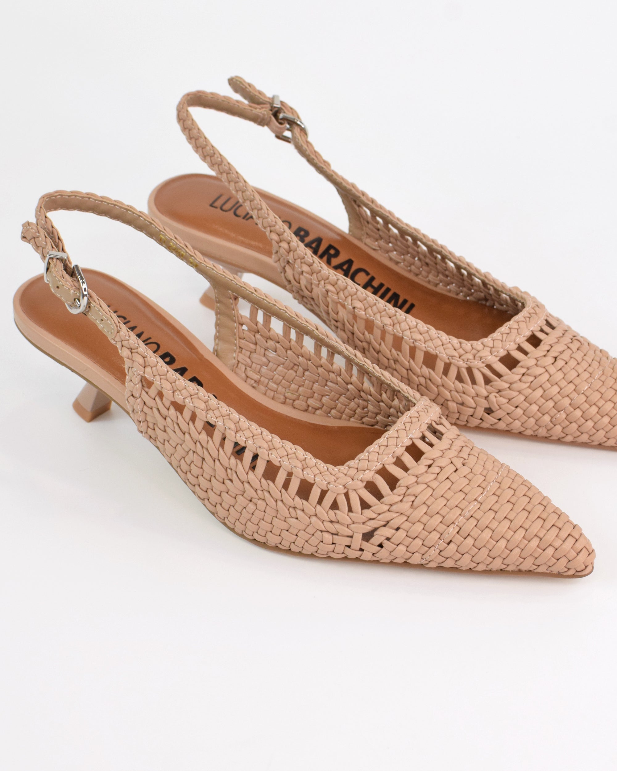 Slingback intrecciata con tacco sottile