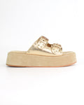 Ciabatta platform con fibbie gioiello