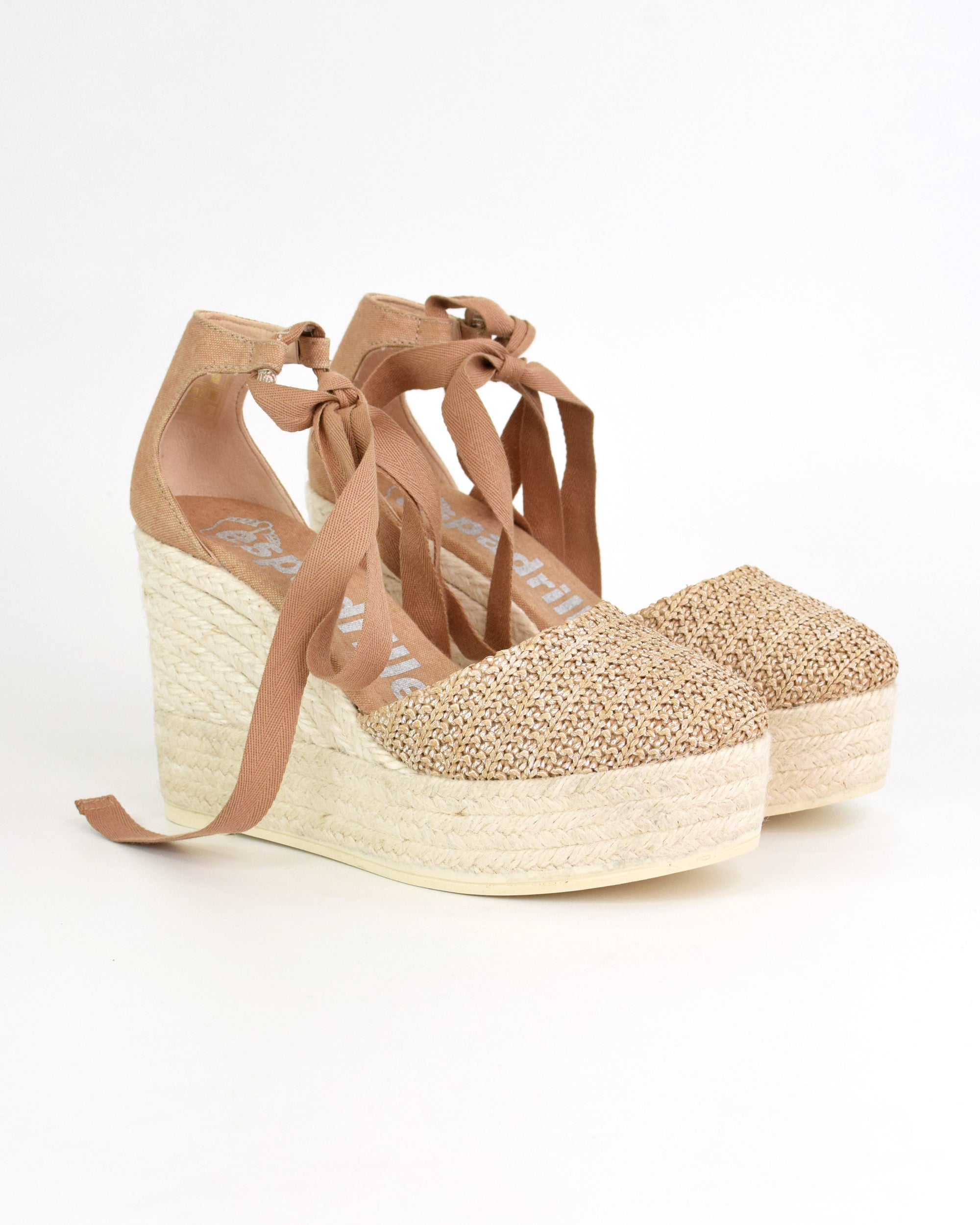 Espadrilles intrecciata con zeppa