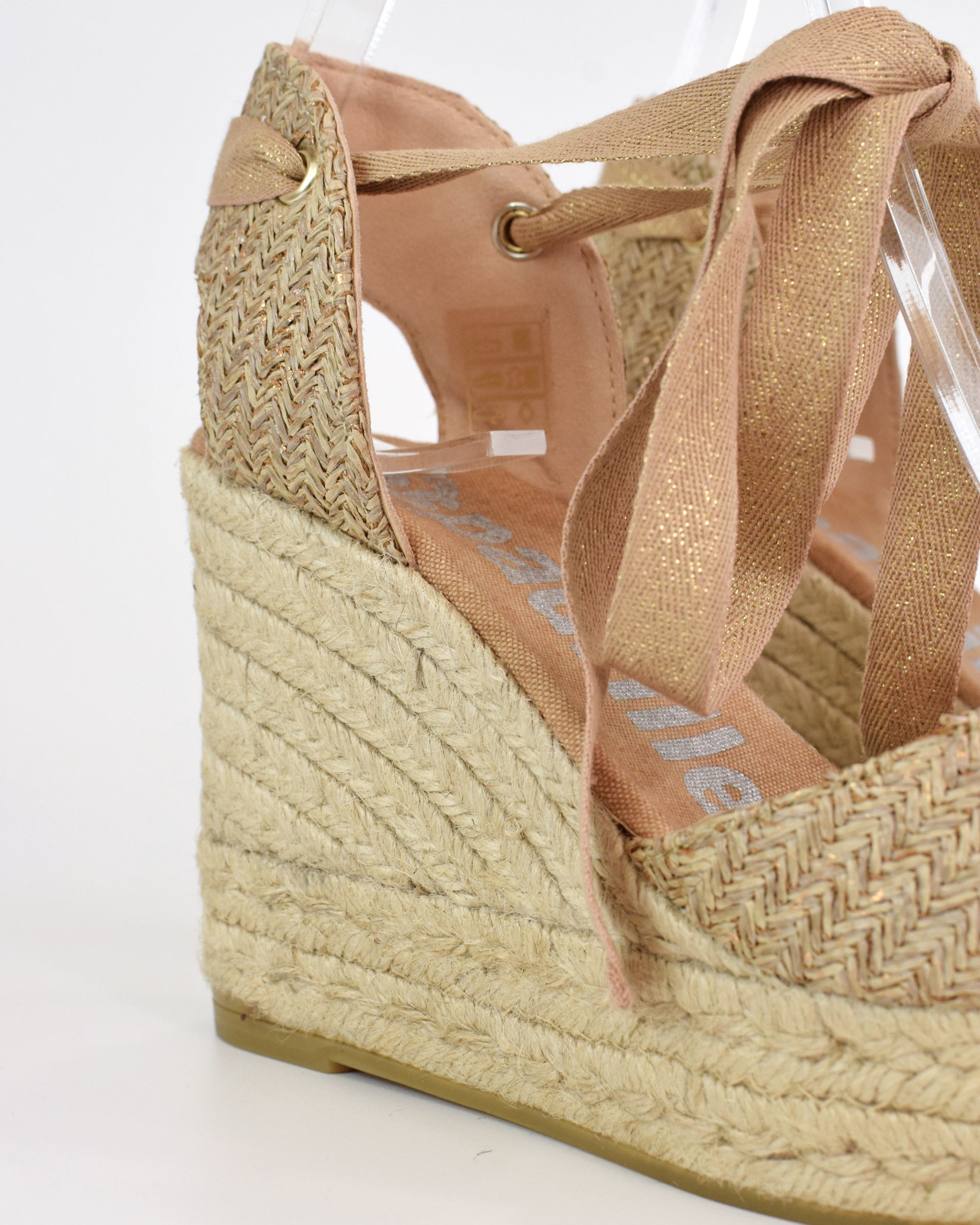 Espadrilles open toe con zeppa